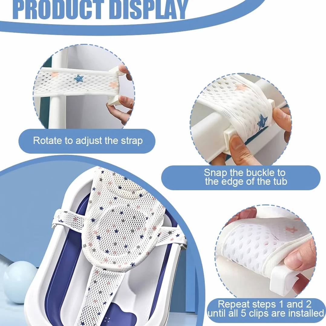 Hamac de Bain pour Bébé Antidérapant Coussin Baignoire Pliable 0-36 Mois