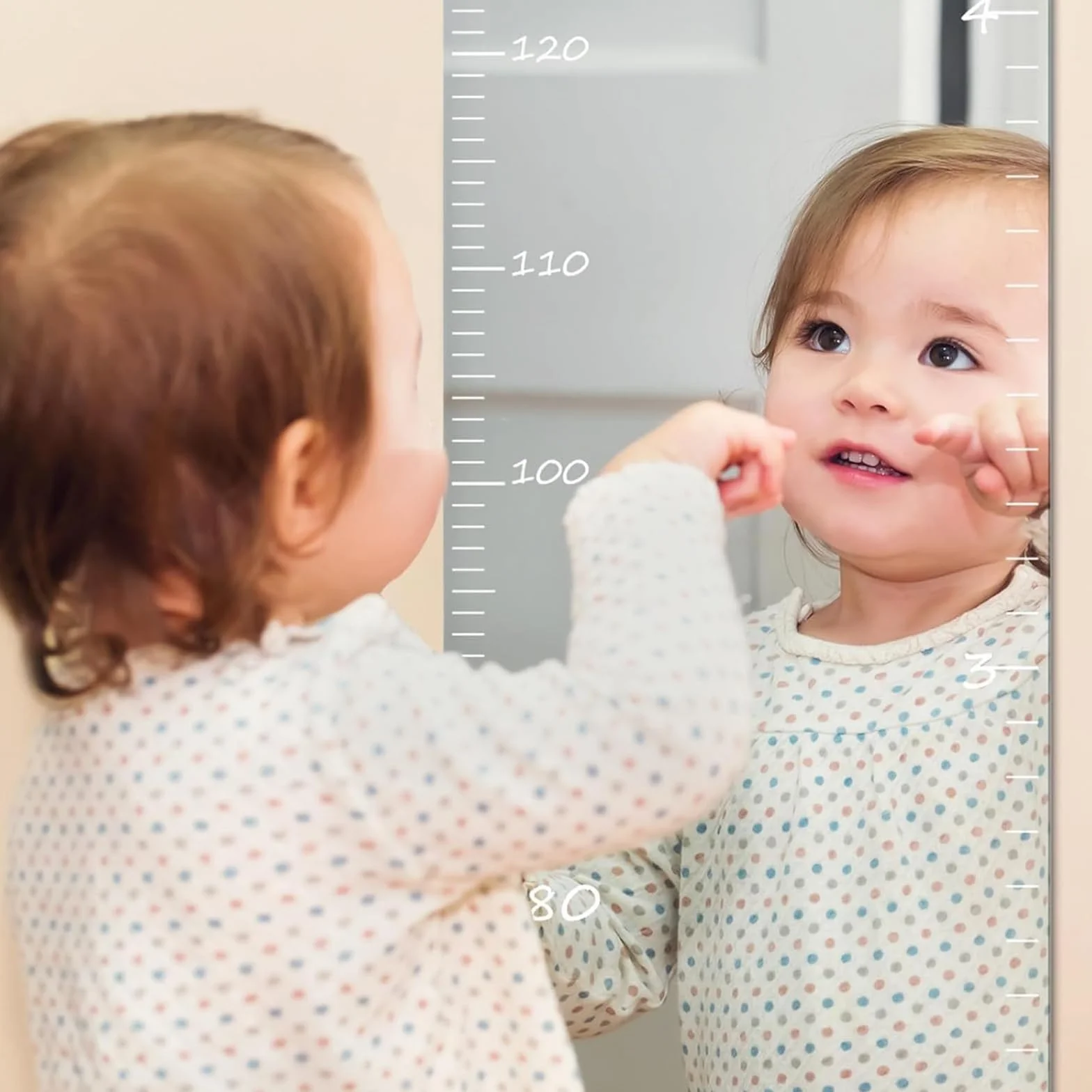 Tableau de croissance miroir puzzle mural avec règle hauteur enfants et autocollants marquage