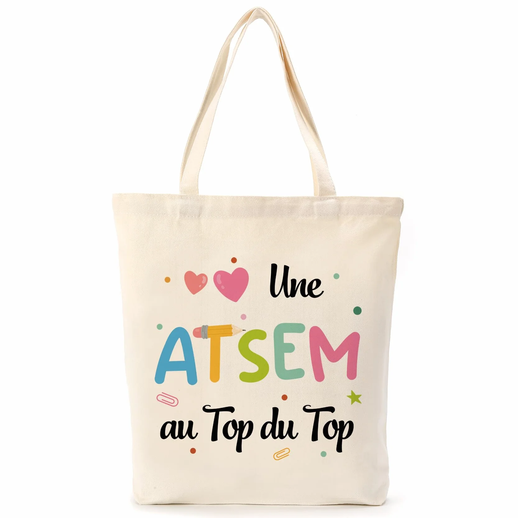 Tote Bag Atsem Maitresse D'école Cadeau Fin D'année Sac Professeur