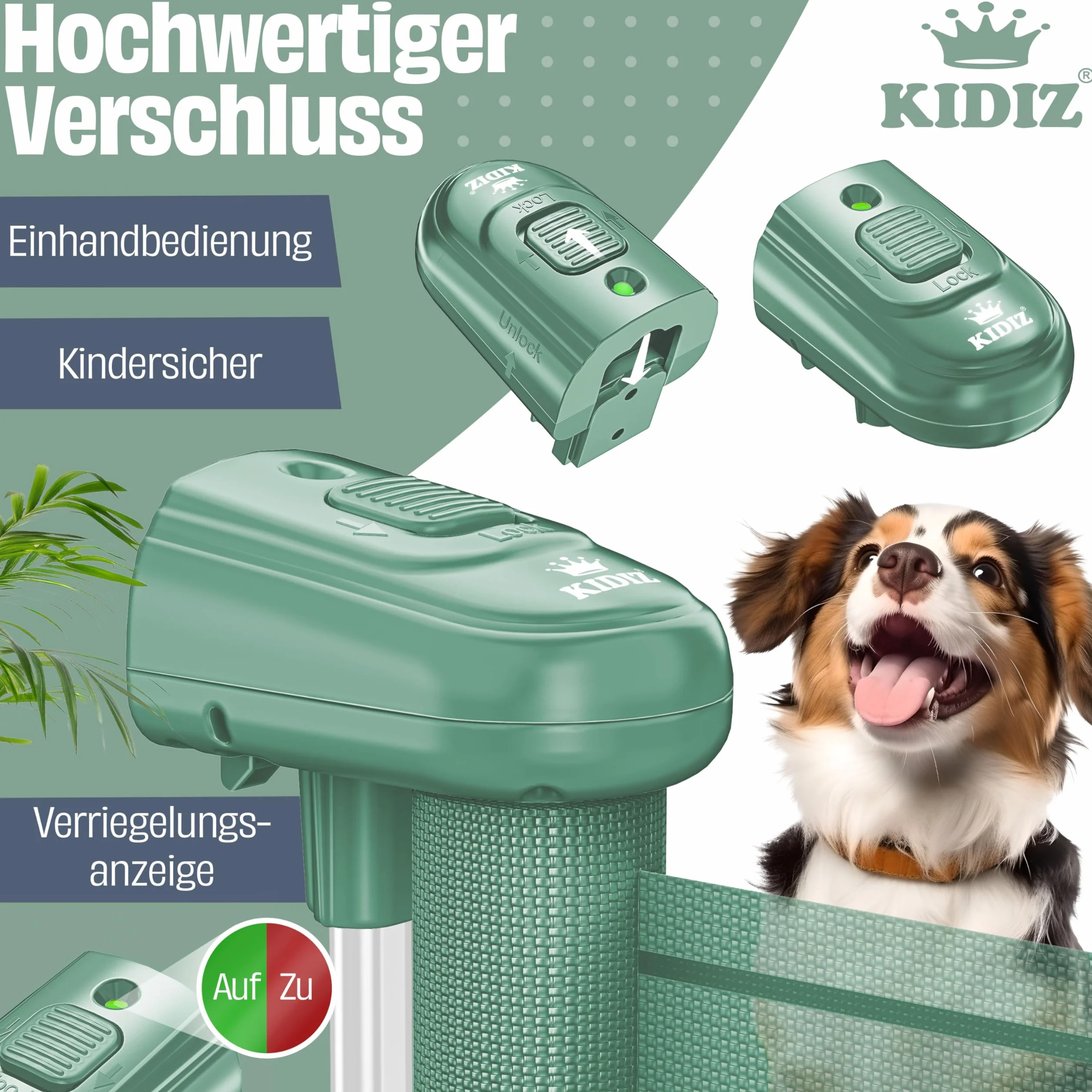KIDIZ® Barrière de protection d'escalier extensible 0-180 cm - Sécurité enfant bébés animaux - Grille protection escaliers portes avec ancrage sol