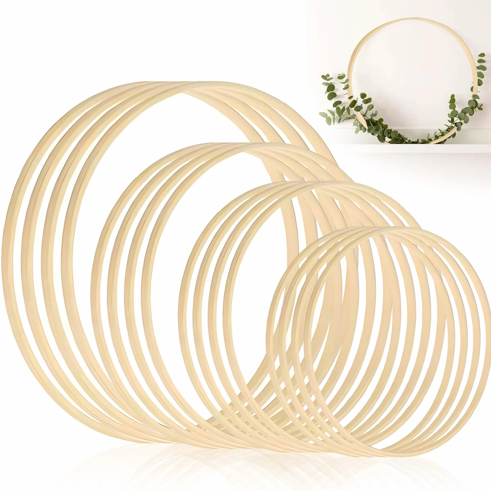 Attrape-rêves en bois 4 tailles 8-20 cm Rondelles pour bricolage DIY