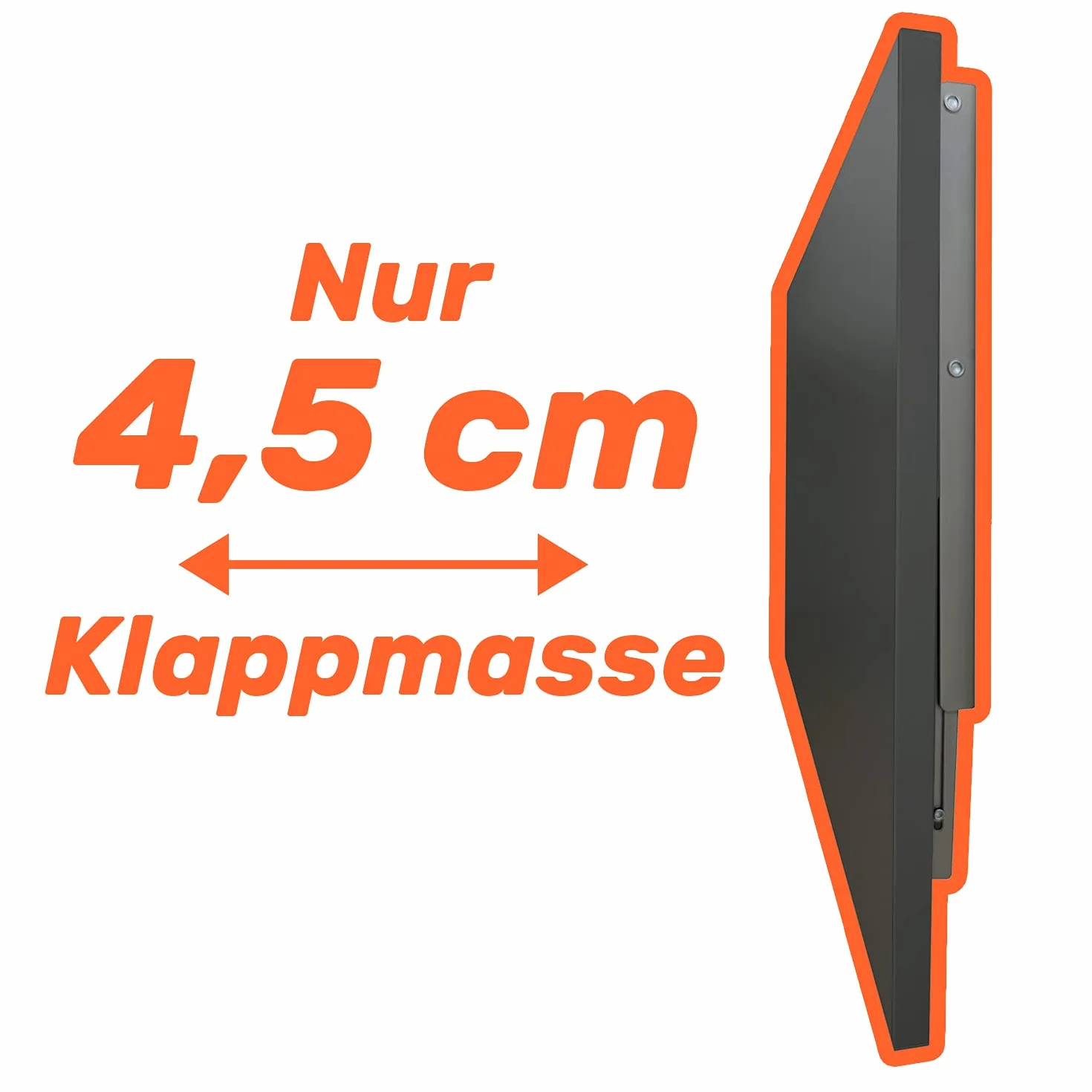 mikon AKKE Table Murale Rabattable avec Coins Arrondis - Table Pliante Gain de Place 18mm - Cuisine Bureau et Chambre d'enfant - Plateau Robuste avec Bordure PVC 2mm 100x40 cm Noir