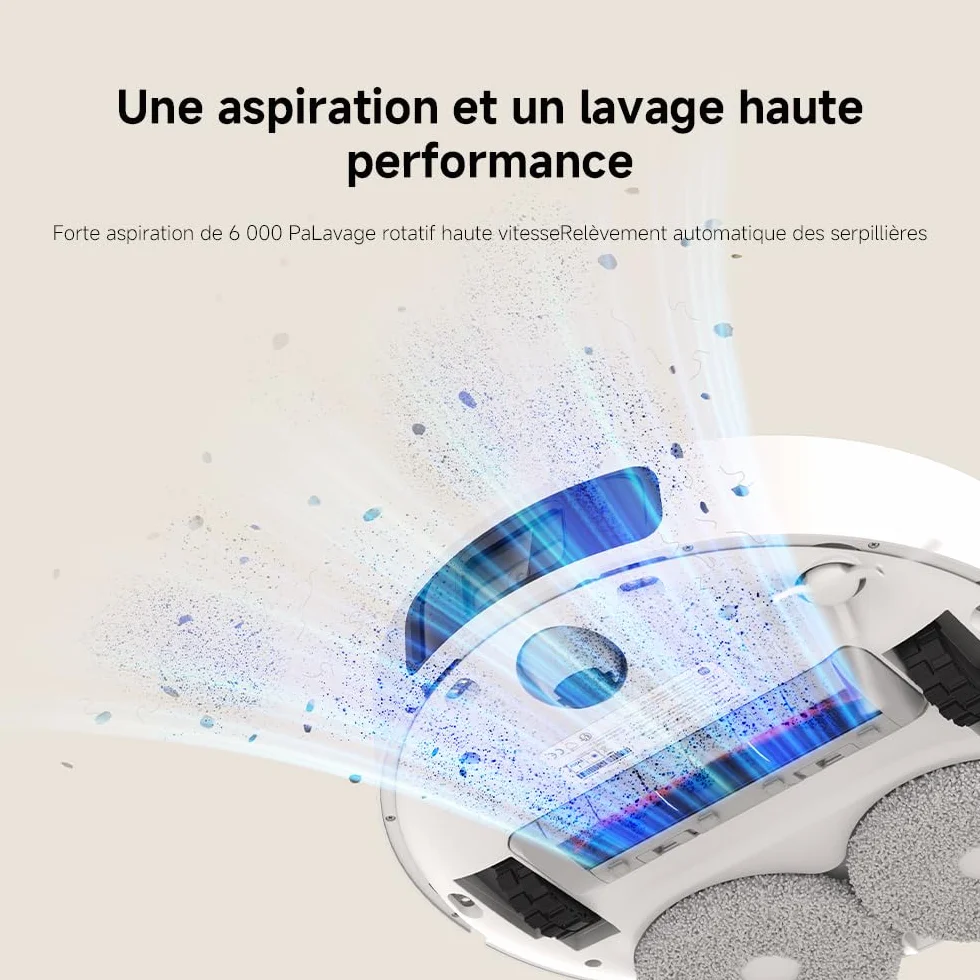 XIAOMI Robot Vacuum X20+ Station Tout-en-Un 6000 Pa Aspiration Lavage & Séchage Auto