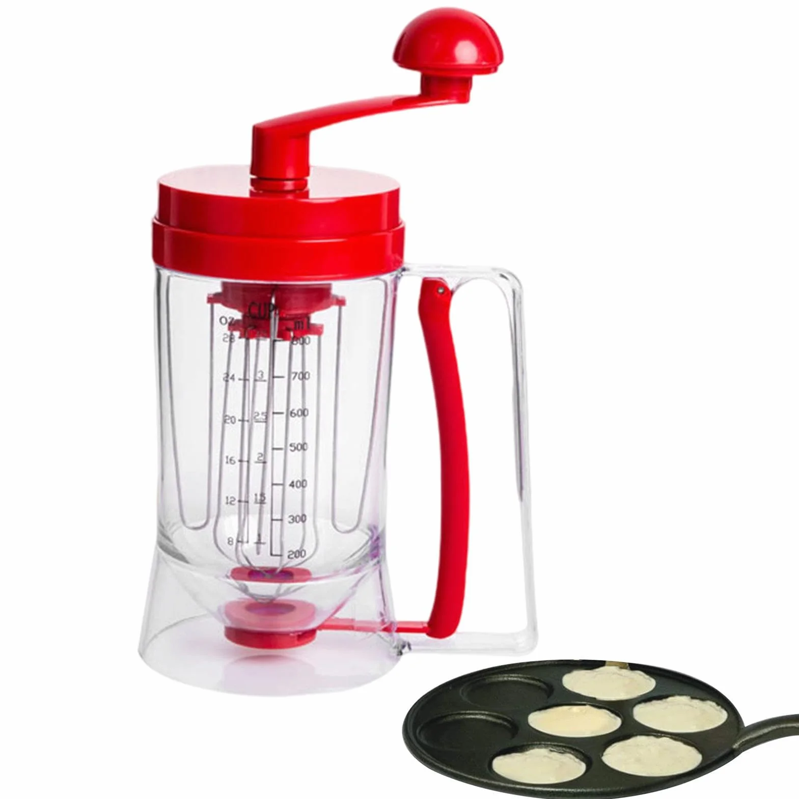 Distributeur de pâte à crêpes 900 ml avec fonction d'agitation, verseur chauffant pour gaufres et séparateur
