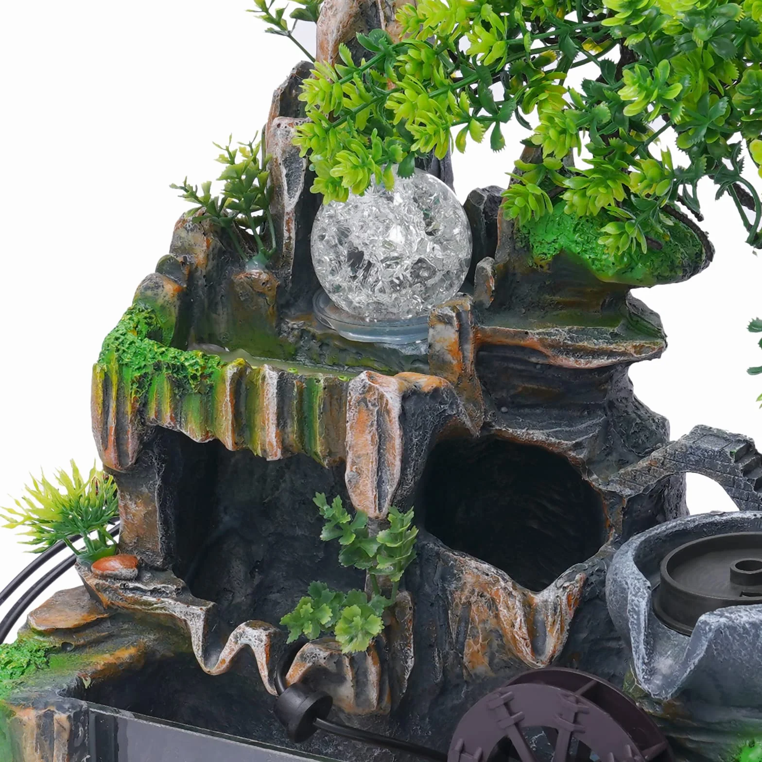 Fontaine d'intérieur avec éclairage LED 30x18x33 cm résine