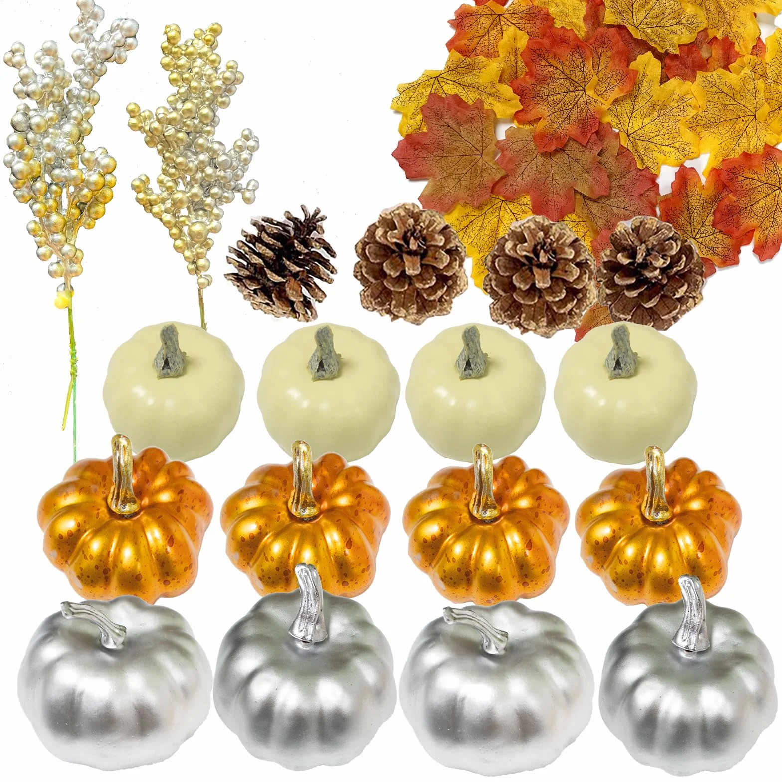Décoration Automne Halloween Citrouilles Artificielles 68 Pièces