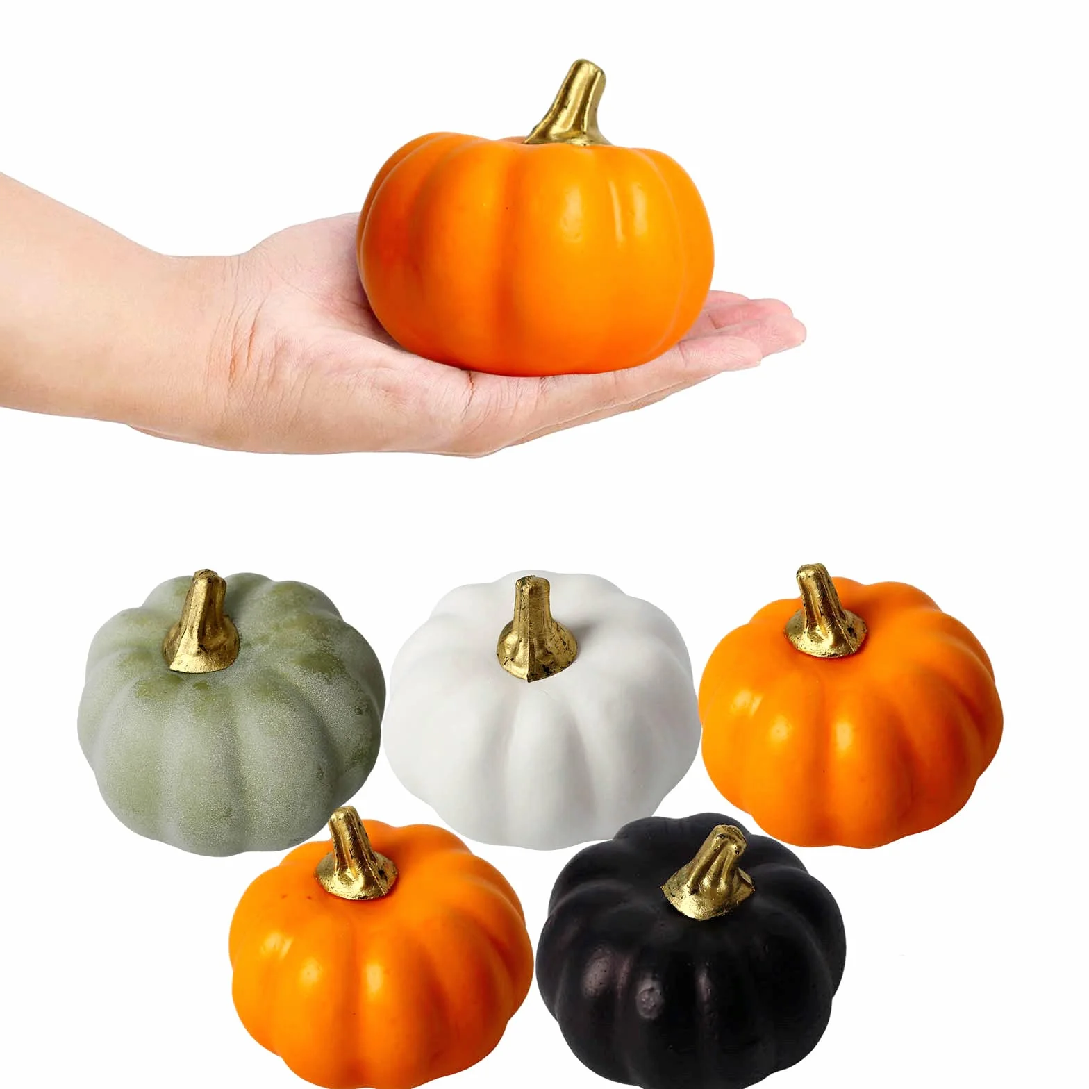 Halloween Automne Citrouille Artificielles Ensemble Decoration Intérieur Exterieur Mini Citrouilles Table Thanksgiving Noël