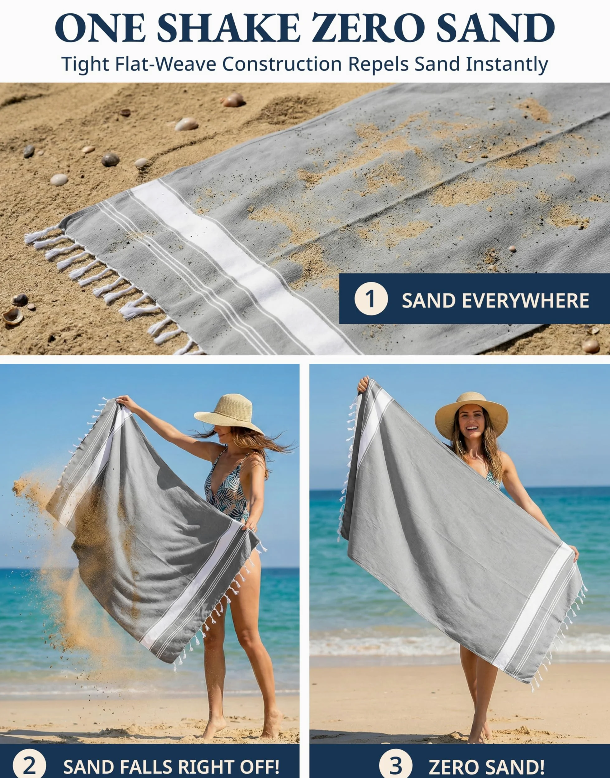 LANE LINEN Lot de 6 serviettes de plage 100 % coton, surdimensionnées, 99,1 x 180,3 cm, serviettes de plage surdimensionnées, absorbantes, très grandes, à séchage rapide, serviette de sable et de