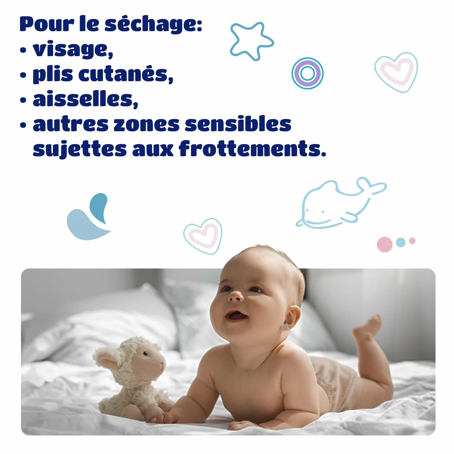 Kindii Pure&Dry Lingettes Bébé 50 Pièces Ultra Douces Pur Coton Sans Parfum Sans Alcool