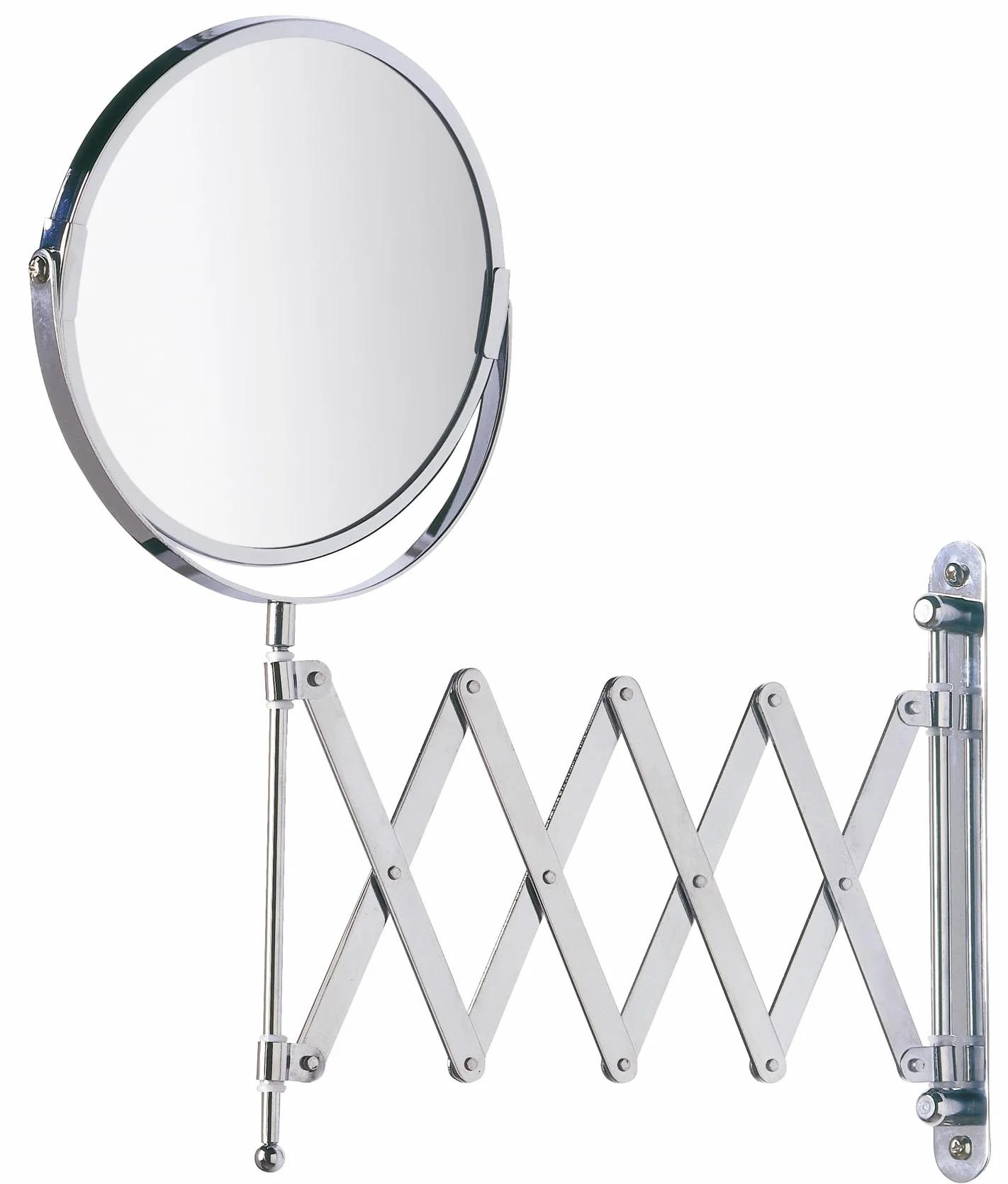 WENKO Miroir cosmétique mural à bras télescopique orientable chromé