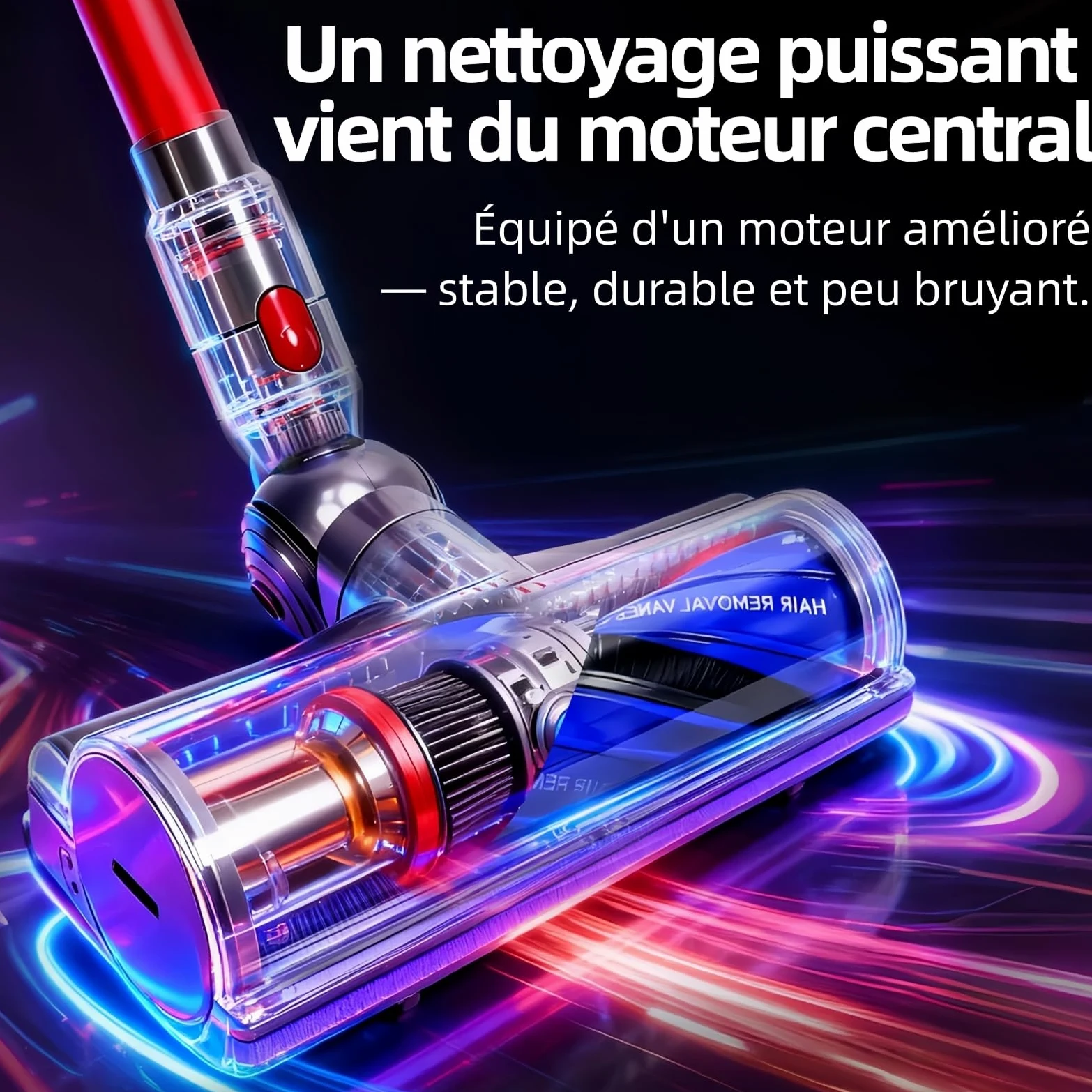 Tête de Brosse Anti-Emmêlement pour Dyson V7 V8 V10 V11 V15 | Brosse Electrique Motorisée Accessoire de Rechange pour Aspirateur, Embout Rouleau pour Poils d'Animaux Sols Durs et Tapis