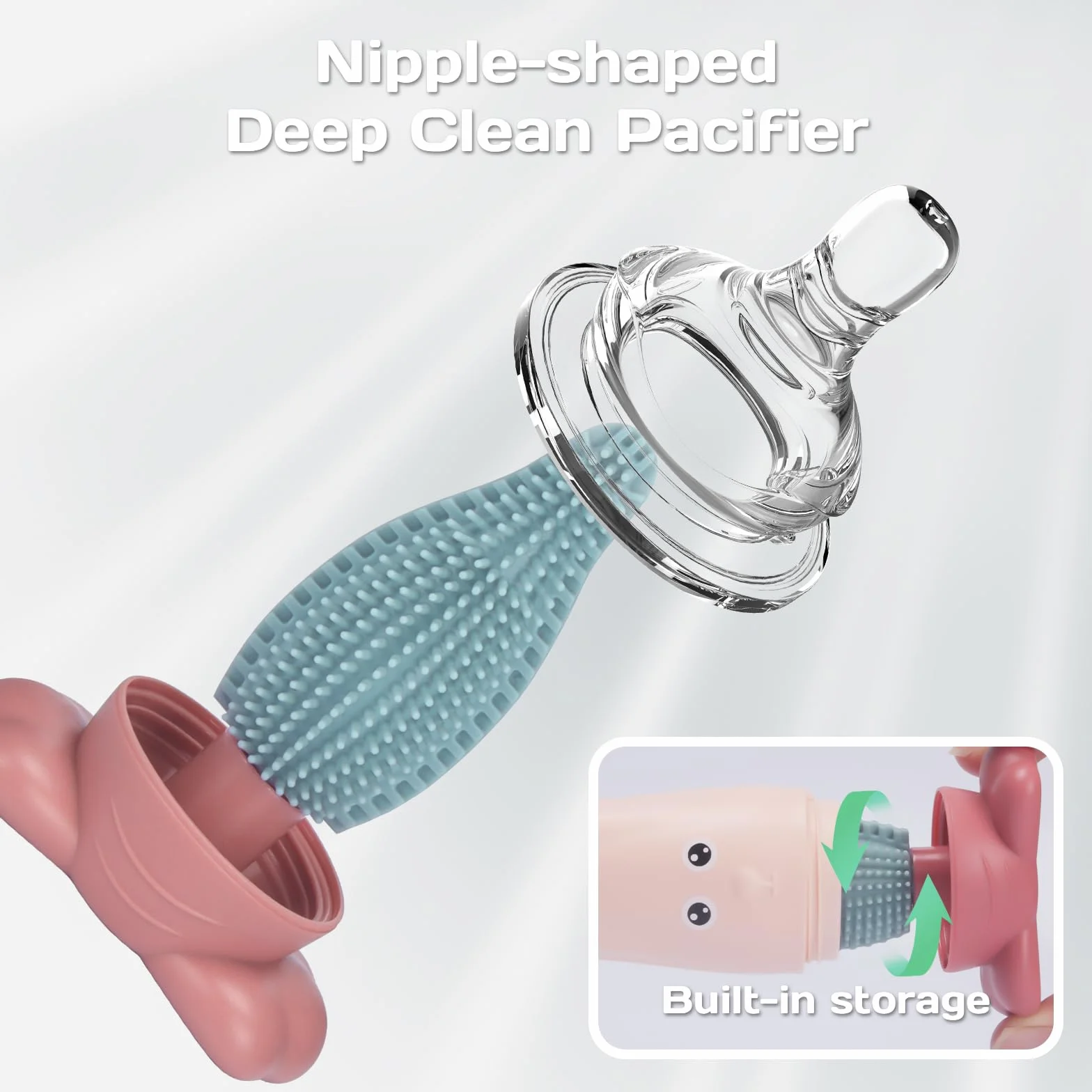 Brosses à Bouteilles en Silicone Alyvisun 3 en 1 Brosse Biberon Bébé à Paille Rouge