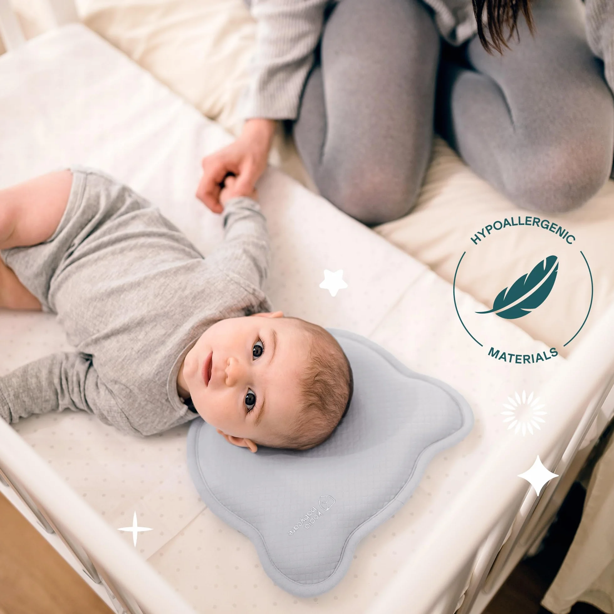 KOALA BABYCARE Coussin bébé plagiocéphalie Deux Housses Protection détachables prévenir traiter tête Plate mémoire Forme perforée Perfect Head