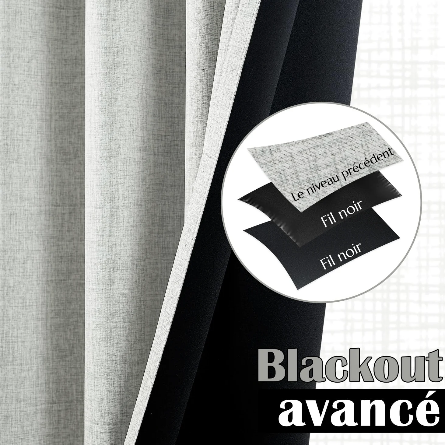 TOPICK Lot de 2 Rideau Occultant Thermiques Isolant Anti Froid et Chaleur Rideau Fenetre Opaque Draperies Intérieurs Gris Simple Durable pour Chambre à Coucher Salon Chambre Adulte 140 x 245cm (LxH) | Rideaux avec passe-tringle, rideaux pour salon, chambr