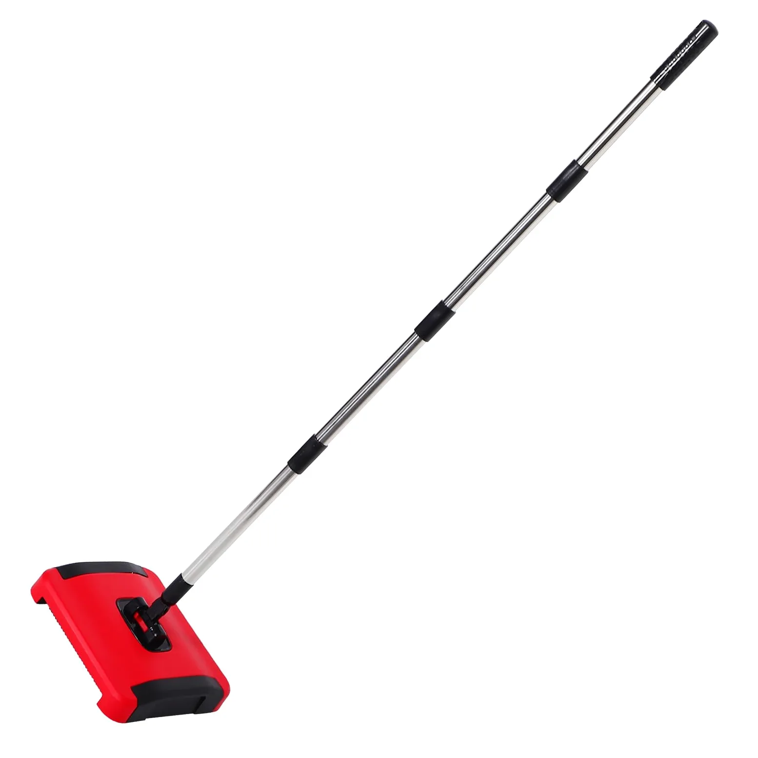 ibasenice Balai Poussoir Manuel sans Fil pour Maison, Nettoyeur de Tapis avec Brosses Rotatives en Pp et Acier Inoxydable, pour Sols Carrelés et Poussière