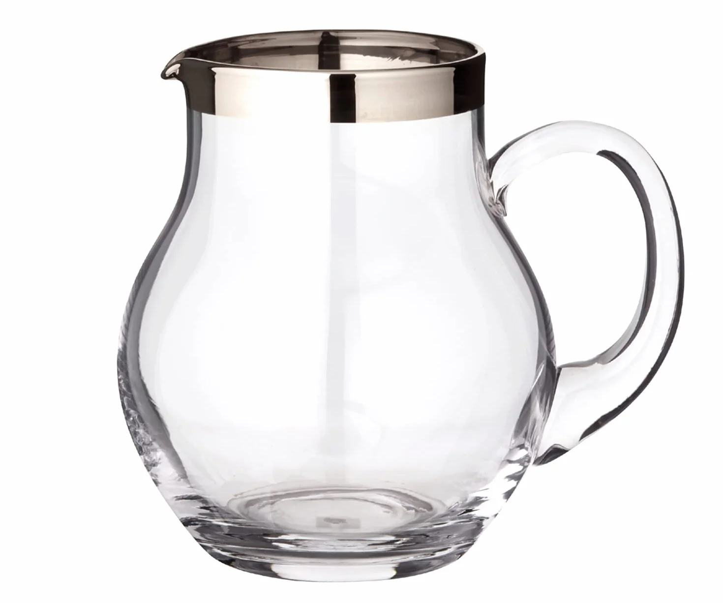 EDZARD Carafe en verre Olivia, verseuse en cristal fin avec bordure en platine, volume de remplissage 1,0 litre, hauteur 16 cm