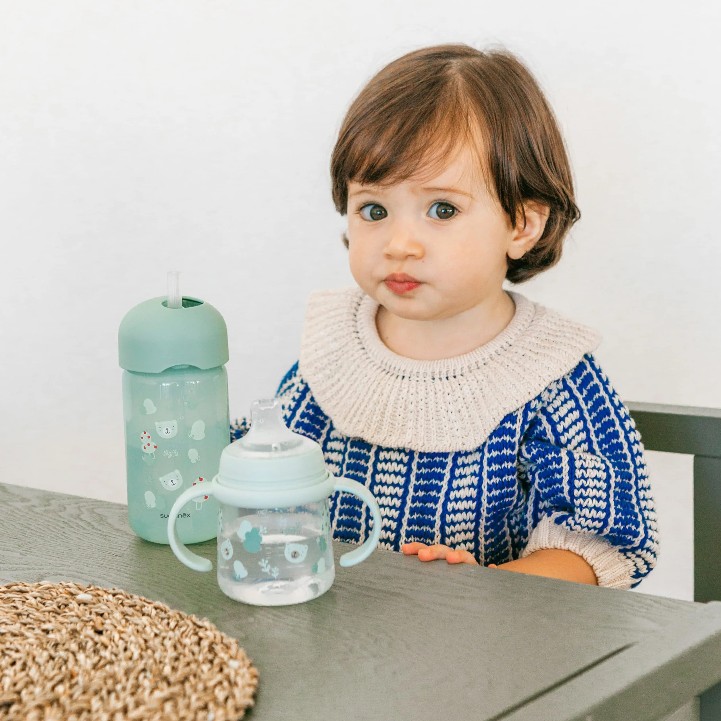 Suavinex Tasse Apprentissage Bébé 340 ml Anti-goutte Silicone Flexible Wild&Free Vert