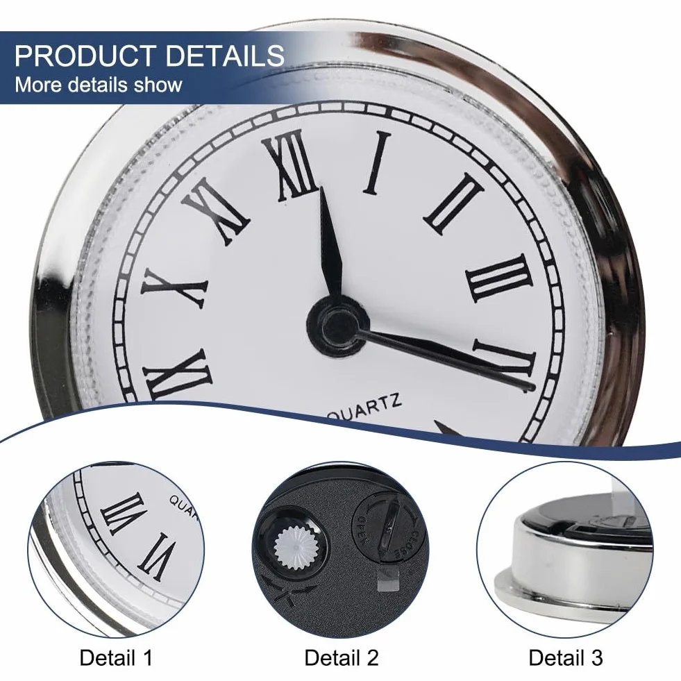 Mini horloge à quartz ronde 61 mm avec insert