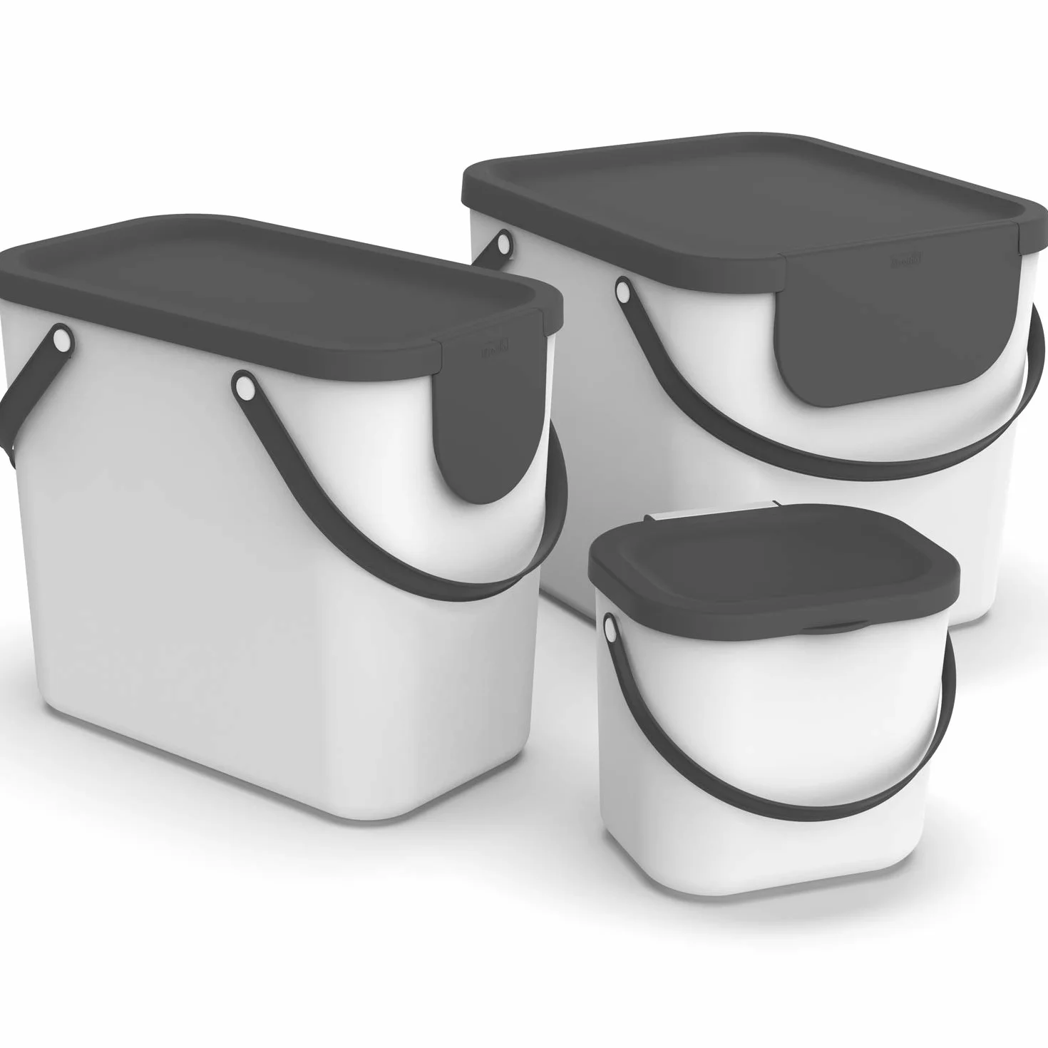 Rotho Albula Système de Séparation des Déchets 40 l Plastique PP sans BPA Cappuccino Anthracite