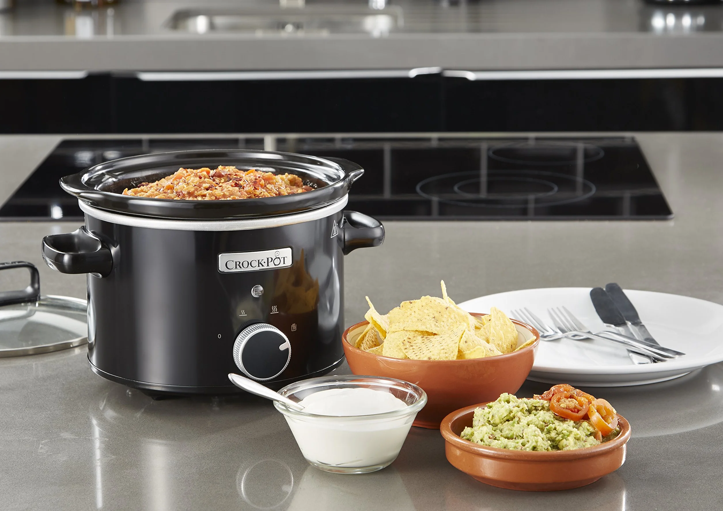 CROCK-POT Mijoteuse Electrique 2,4 L Noir Grès