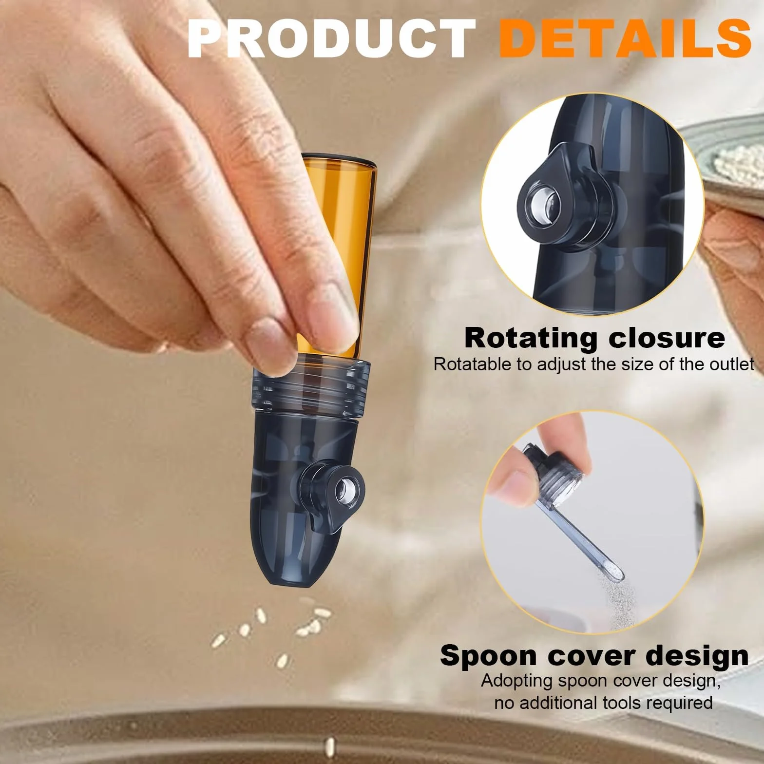 Sniffer Doseur 4 Pièces Couleurs Marron Blanc Outils Épices Poudre Spice Bottles Entonnoir Camping Voyages