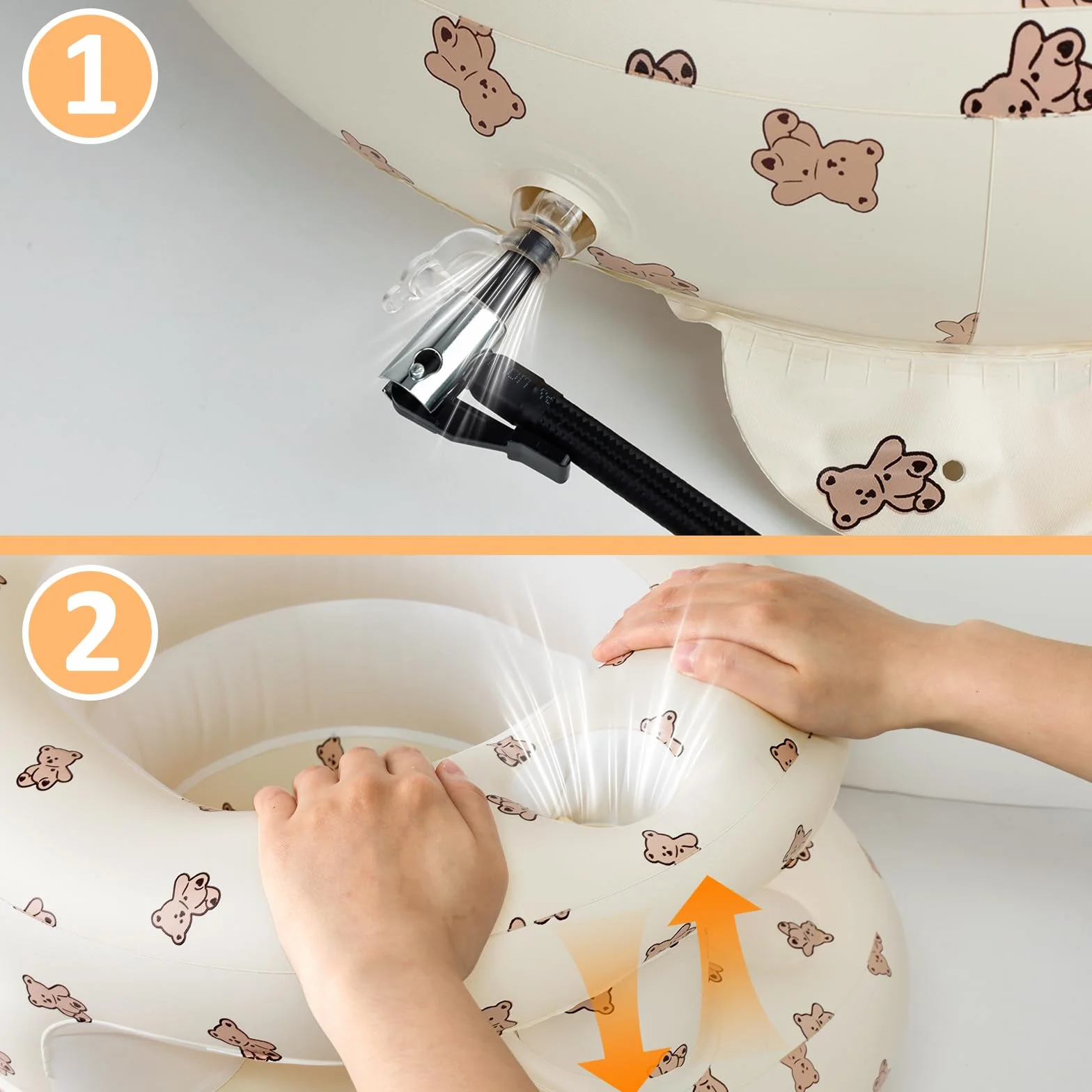 Siège Gonflable Bébé Ultra-Léger Portable avec Soutien Lombaire Cervical pour Voyage Camping 3 Mois+