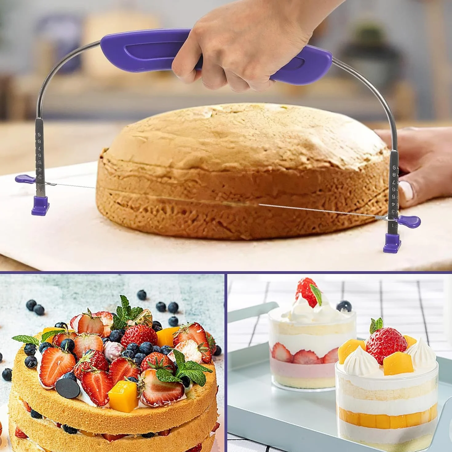 Coupe-Gâteau Réglable Dentelé pour Couches Uniformes