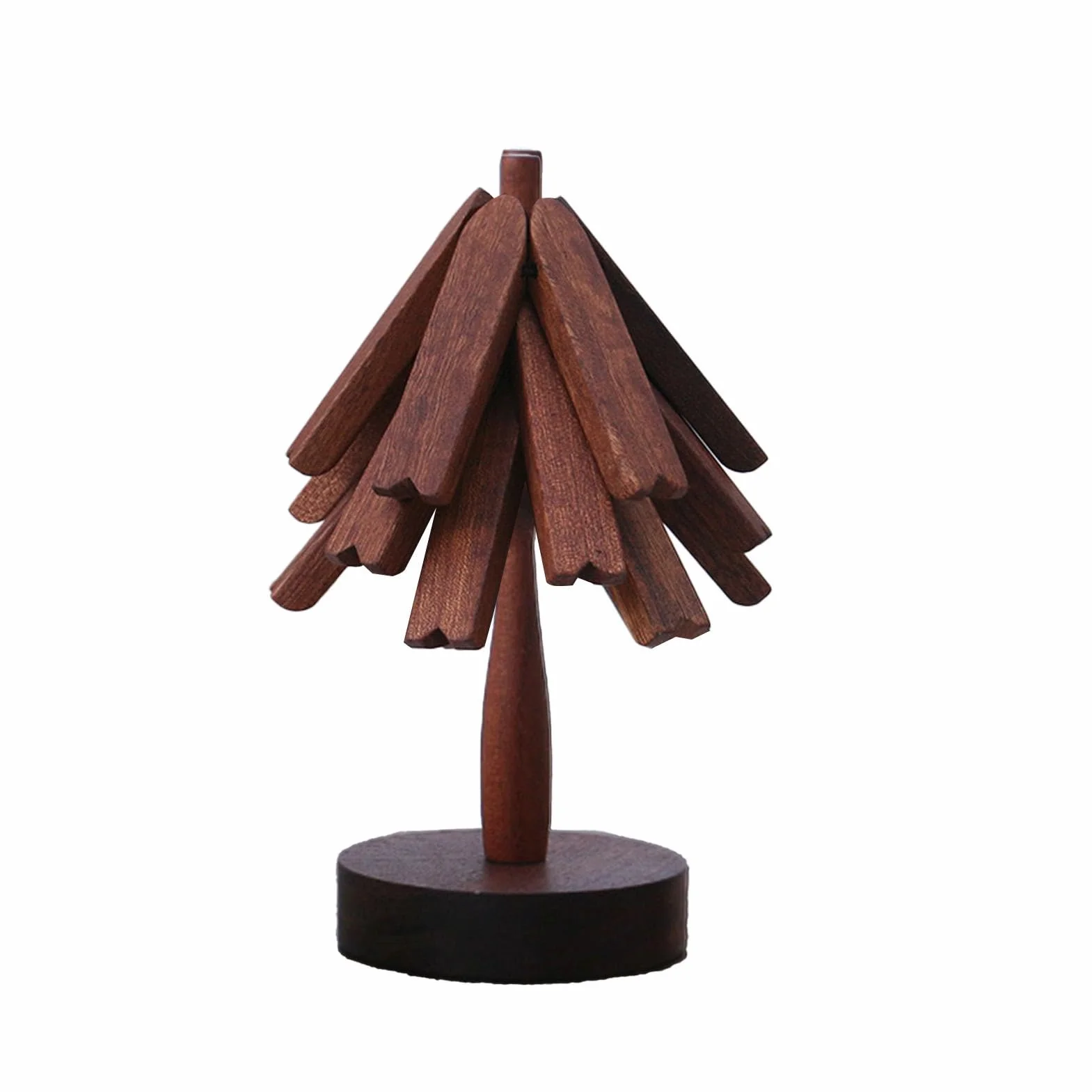 Dessous de plat en bois pour plats chauds, dessous de plat pliable en bois | d'arbre pour poêles chaudes en bois avec d'arbre – Tapis chaud multifonction, dessous de verre en bois résistant à la