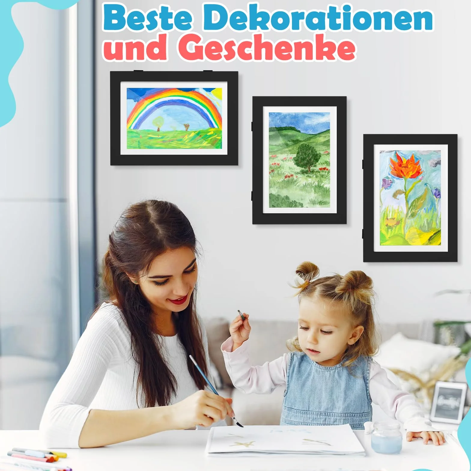 Cadre Dessin Enfant A4, Cadre Photo Pliable Noir
