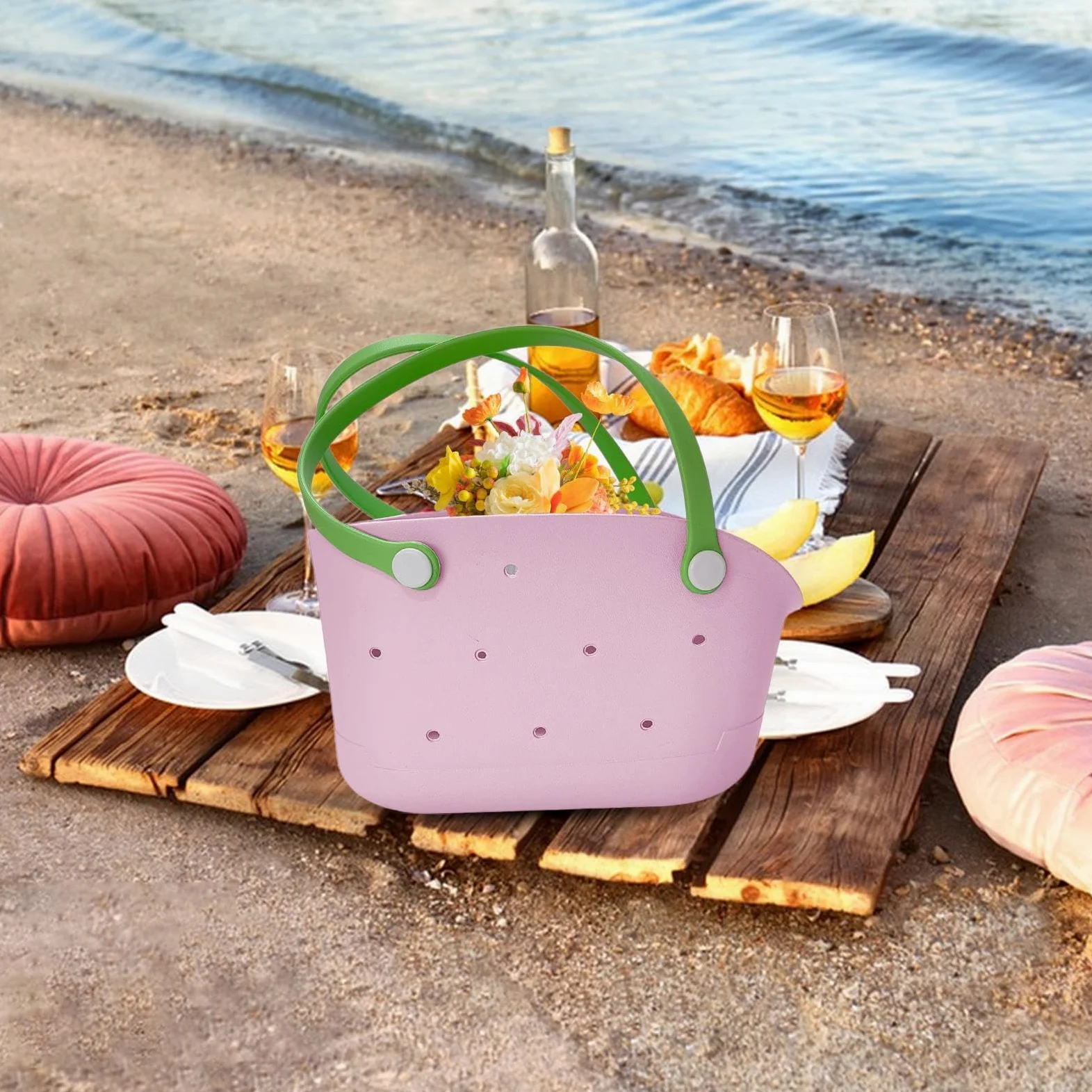Sac de plage en caoutchouc – Sac de plage imperméable – Accessoires de voyage tendance, lavable et résistant au sable pour homme et femme – Pour l'extérieur, la piscine, le bateau