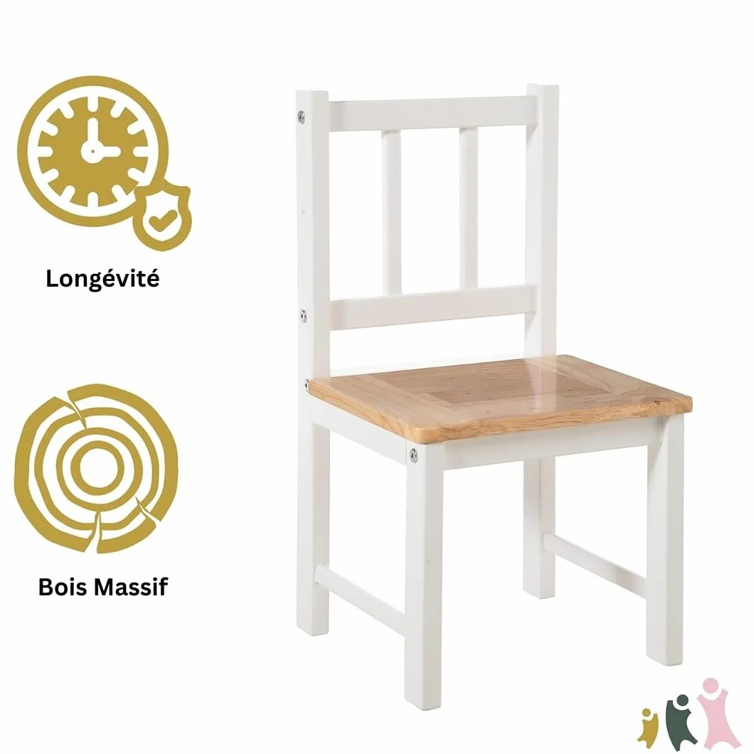Geuther Ensemble Table et 2 Chaises pour Enfant Bois Haute Qualité Design Ergonomique Durable