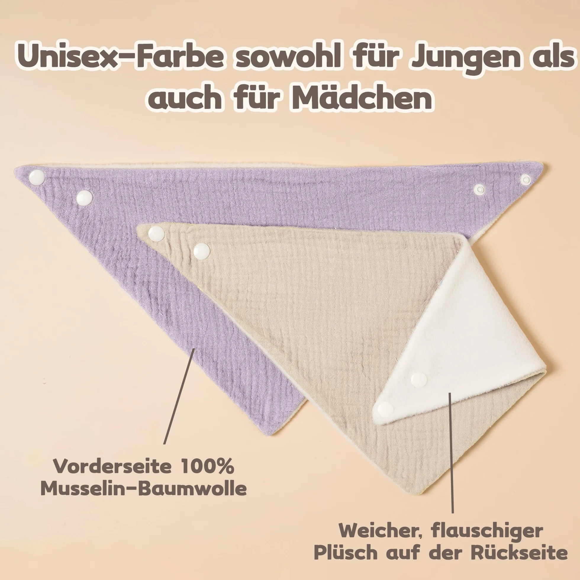 Bavoirs Bébé Mousseline Bandana Bave Dentition 6pack