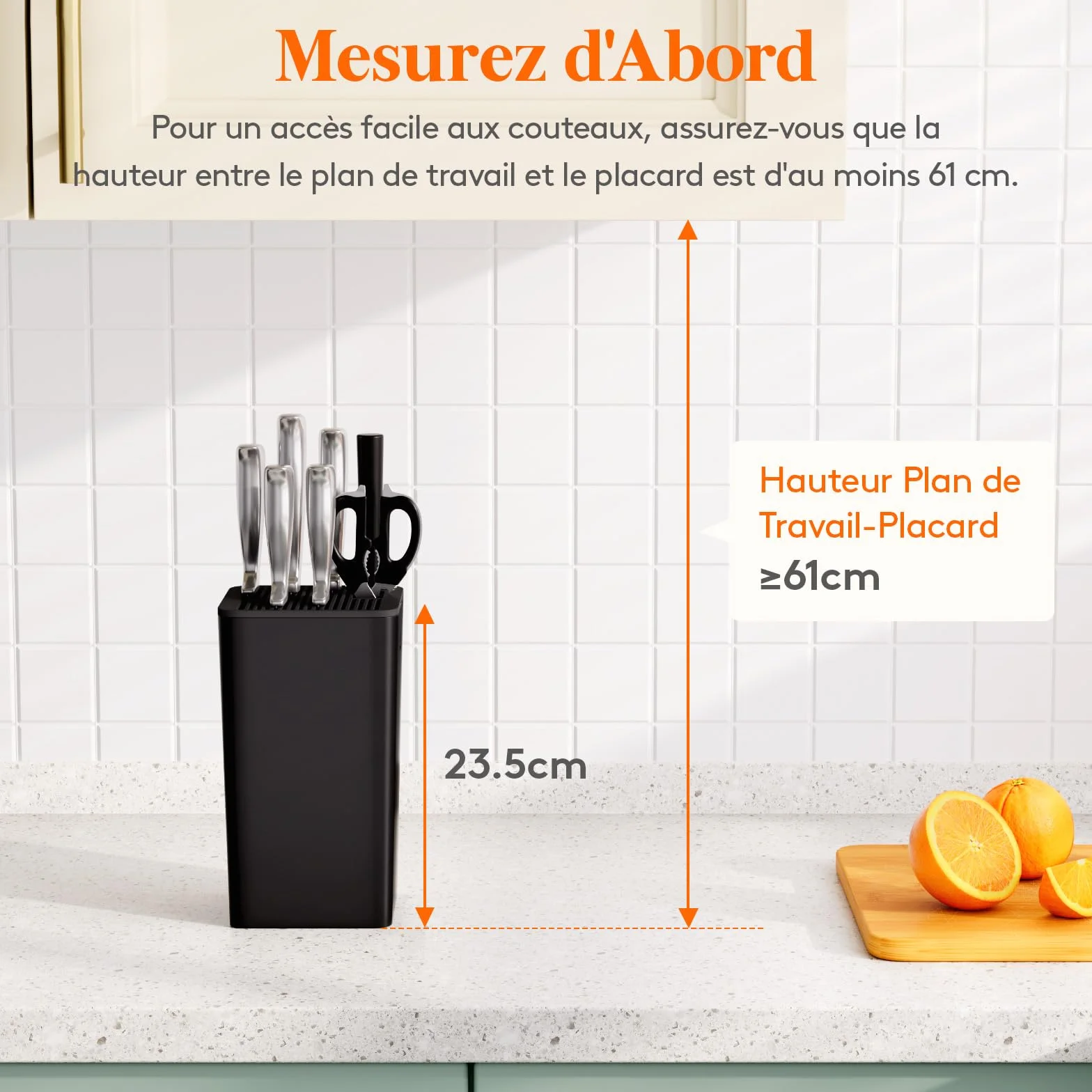Lifewit Bloc à couteaux universel pour 15 pièces avec fente ciseaux aiguiseur