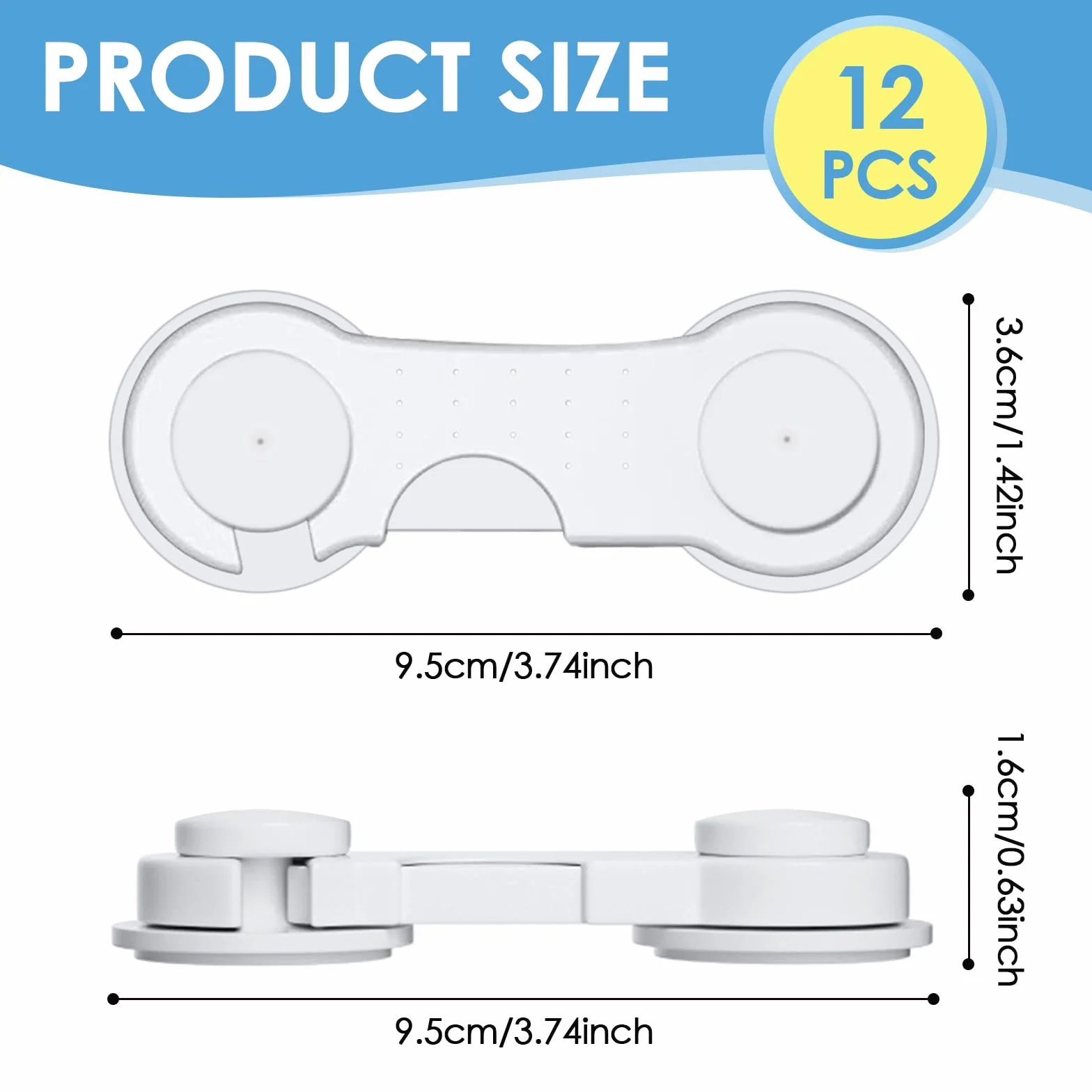Bloque Porte Bébé 12 Pièces, Sécurité Placard Enfant, Porte Sécurité Bébé pour Meubles, Blanc