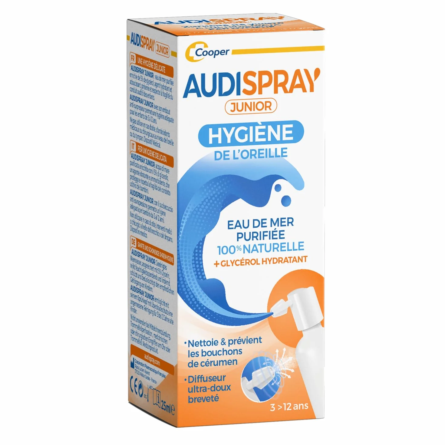 AUDISPRAY JUNIOR Spray auriculaire Hygiène oreille 25 mL 3-12 ans