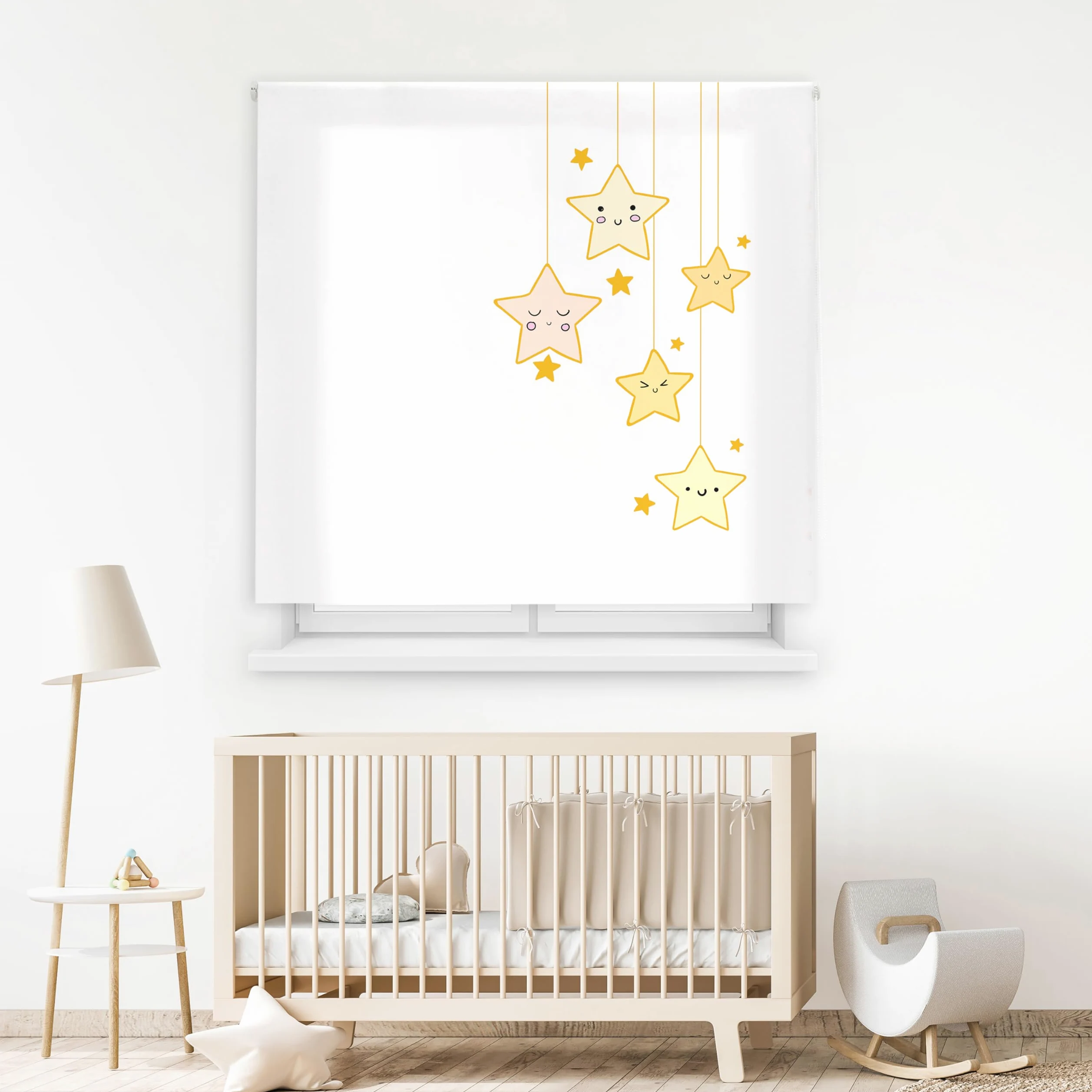 Blindecor Digital Store Enrouleur translucide avec Motif Famille d'enfants Modèle F Nuit étoilée 150 x 180 cm Store Enrouleur occultant 146 x 175 cm