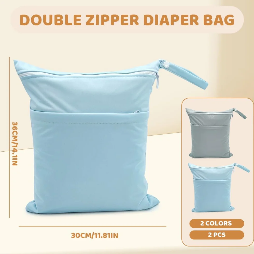 Lot de 2 Sacs étanches réutilisables pour Natation avec Double Fermeture éclair, Sac de Piscine Voyage Plage