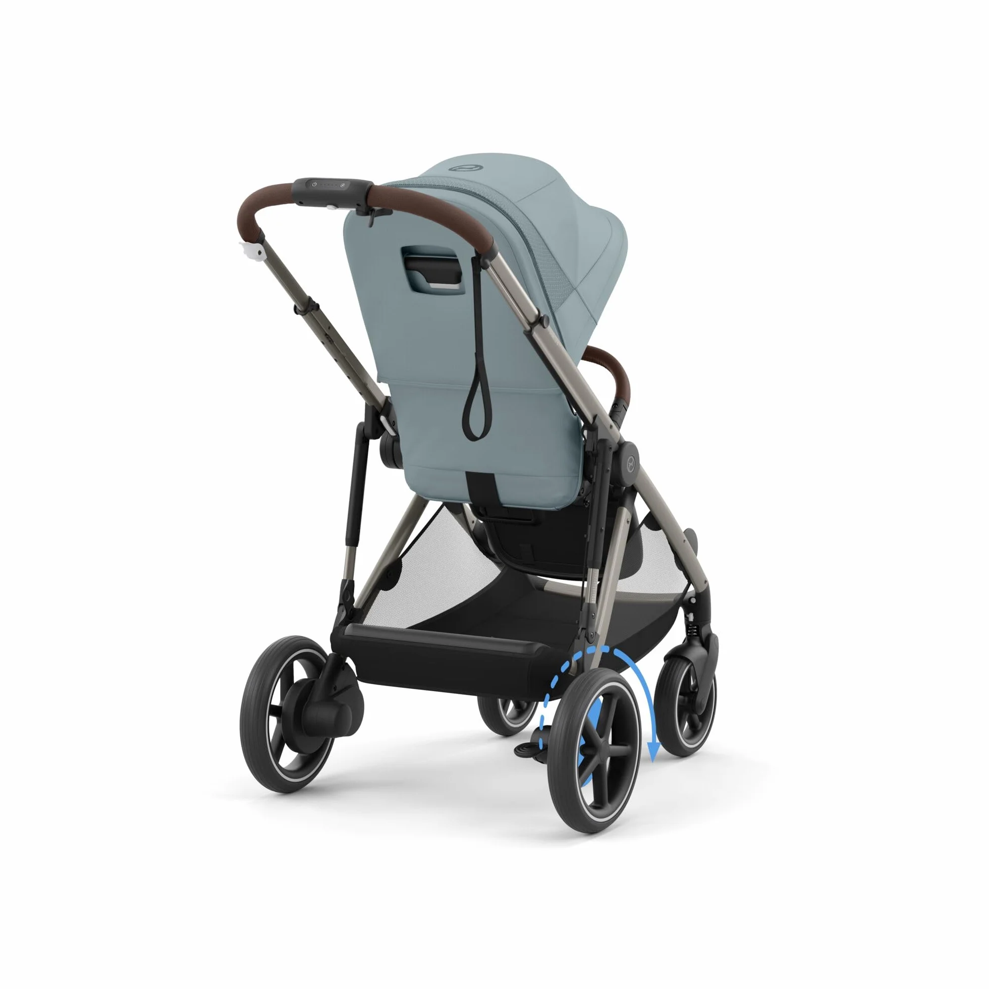 CYBEX Poussette Gold e-GAZELLE S, de la naissance à 4 ans, max. 22 kg, système tout-en-1 avec propulsion électrique, Bleu orageux