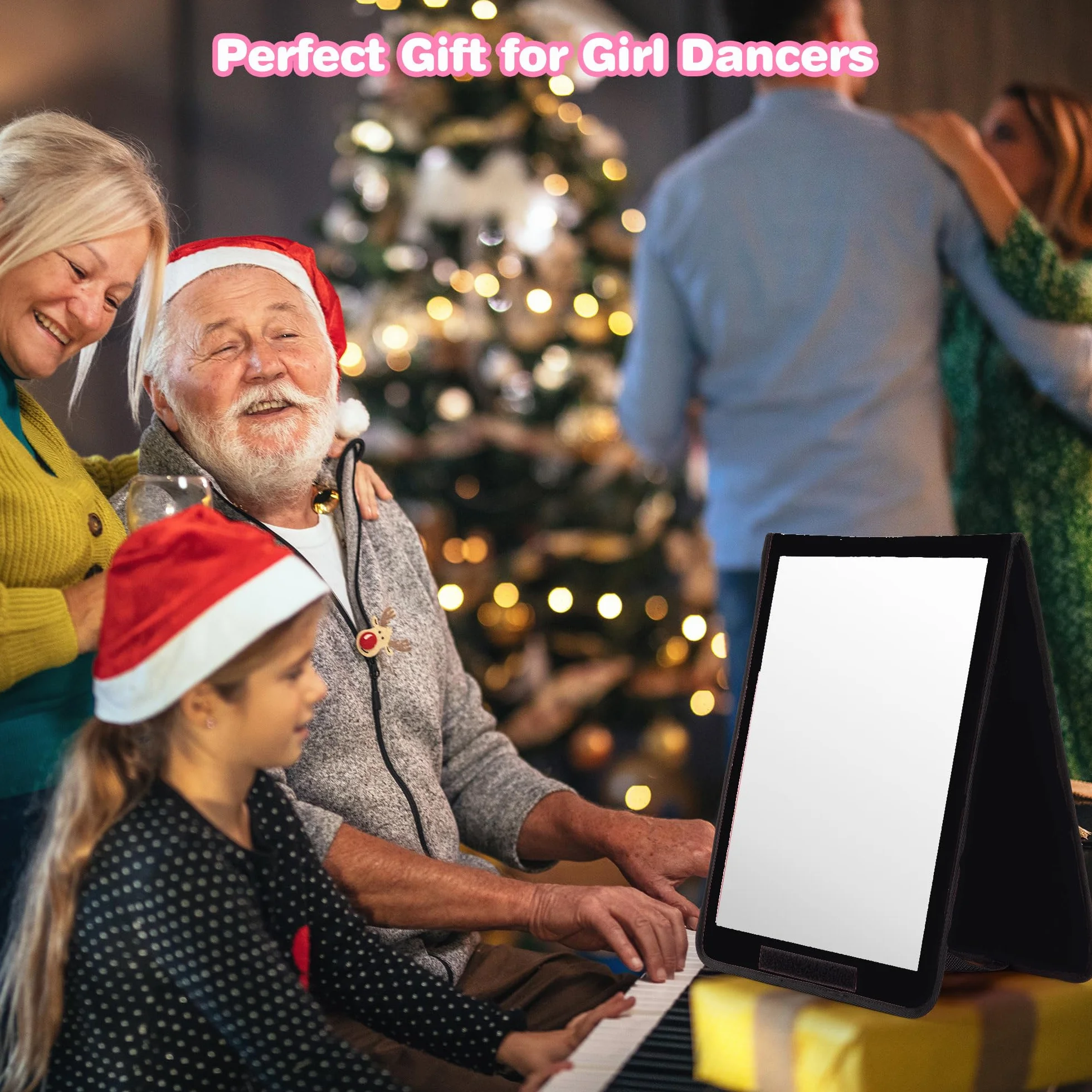 Miroir pliable portable pleine longueur, 32in x 13in / 32in / 81,3 x 33 cm, noir – Miroir à suspendre pour camping, voyages, danseurs