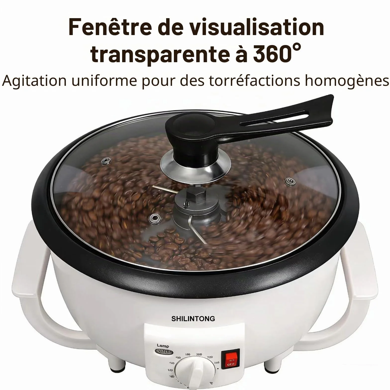 SHILINTONG Torréfacteur Électrique Café 750g 220V 1200W Revêtement Antiadhésif
