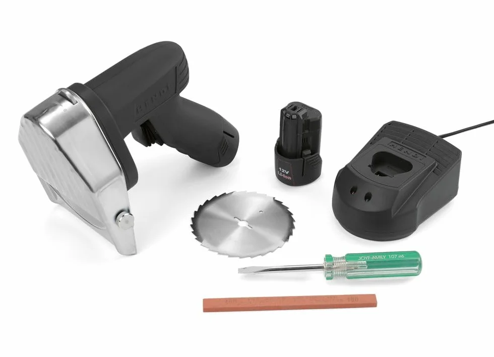 HENDI Couteau à kebab électrique sans fil, 2600 RPM, 2 batteries 2000mAh, 80W, 60kg/h, 230V, acier inoxydable