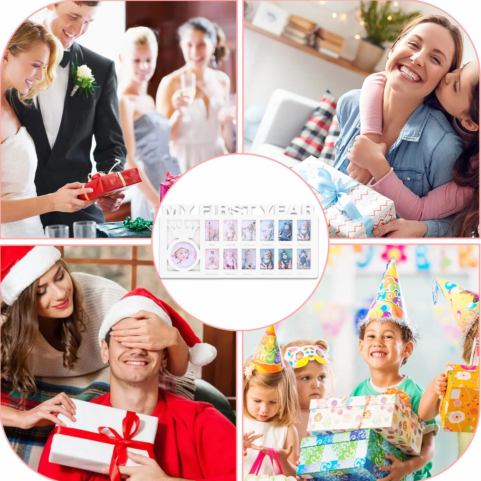 Cadre Photo Personnalisé 12 Petits Cadres Première Année Bébé Croissance Mensuelle Cadeaux Nouveau-né