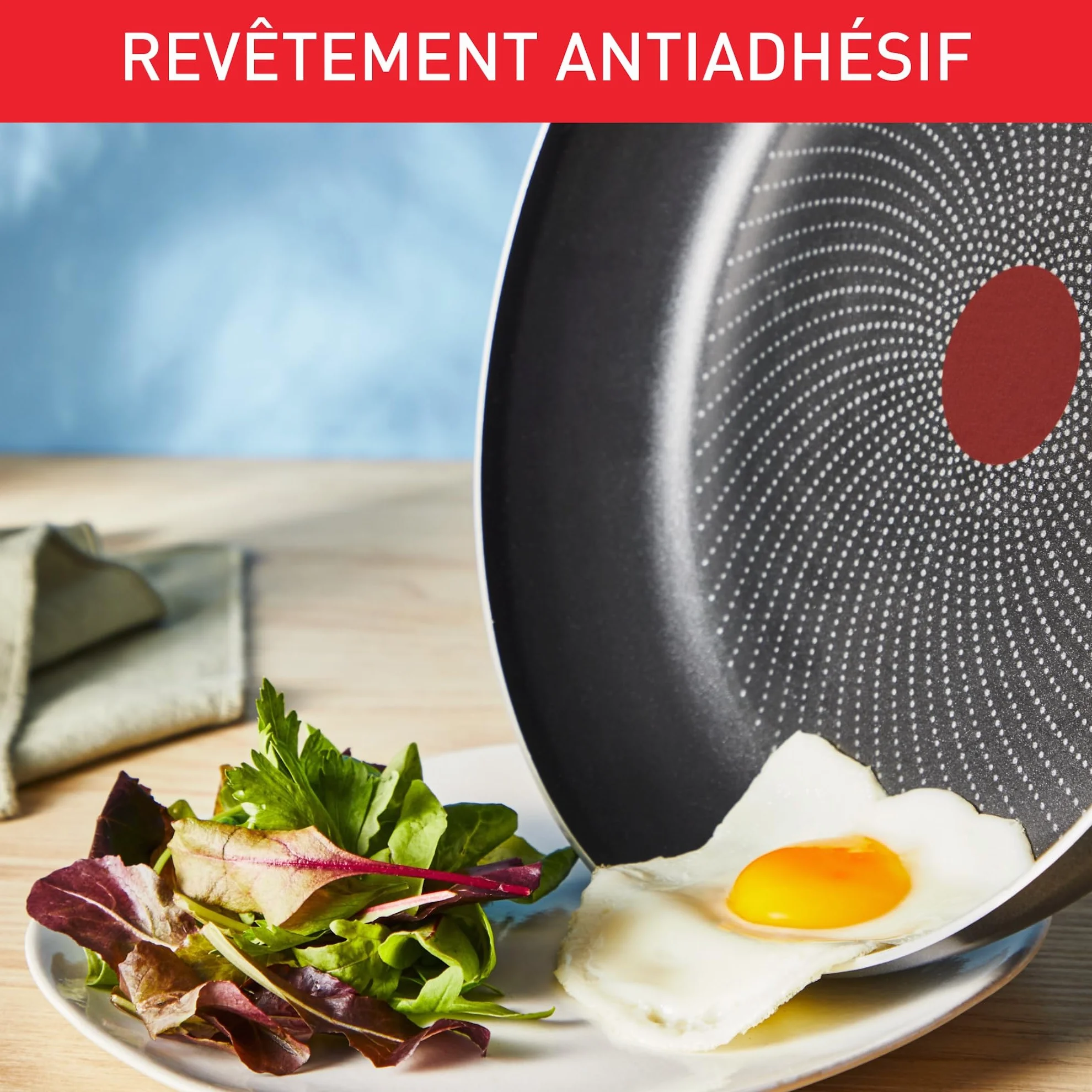 Tefal Ingenio Enjoy Lot 3 pièces Poêles légères Technologie Light Tech Poignée amovible Revêtement Titane antiadhésif