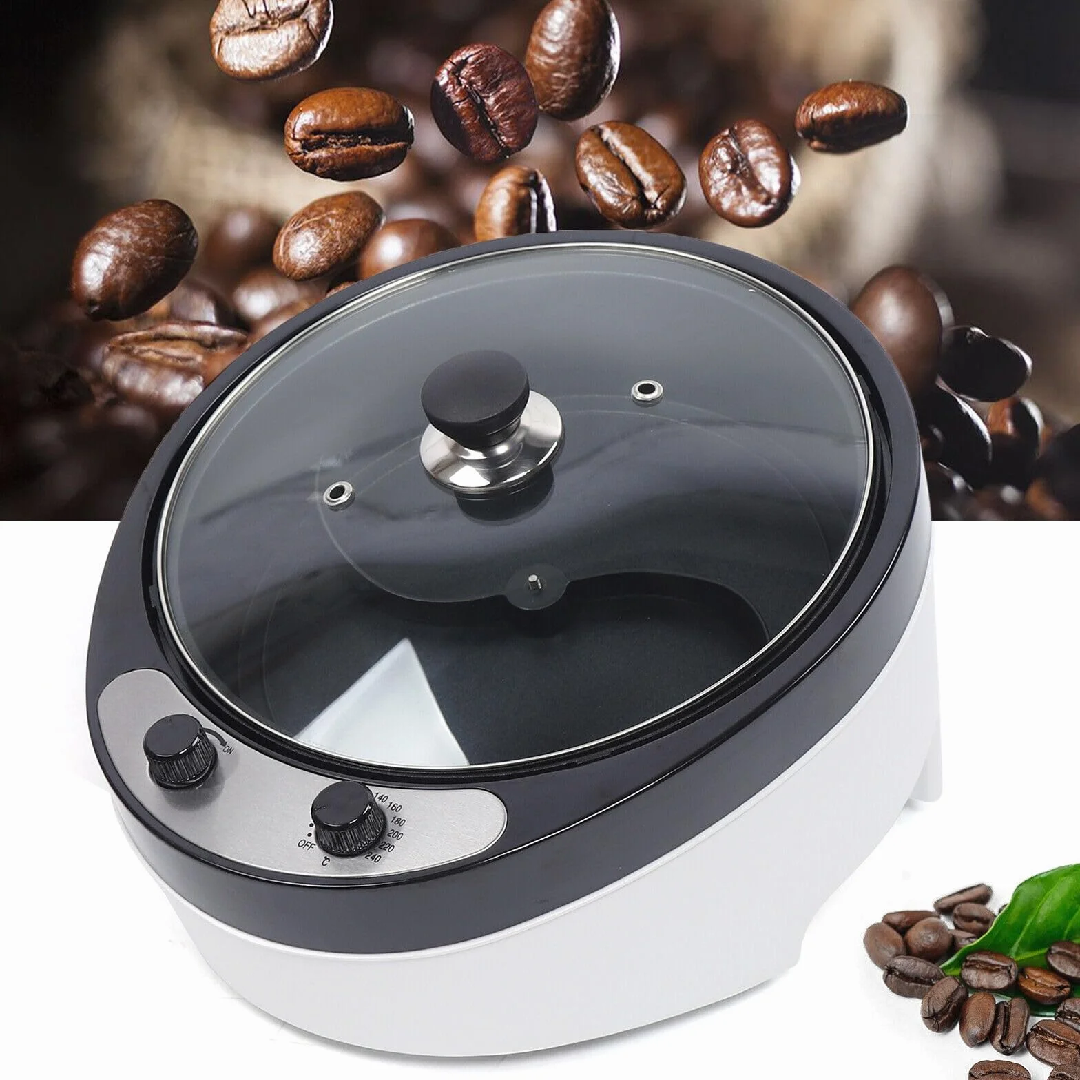 Baker Torréfacteur à café électrique 800 g 1200 W 0-240 °C anti-adhésif