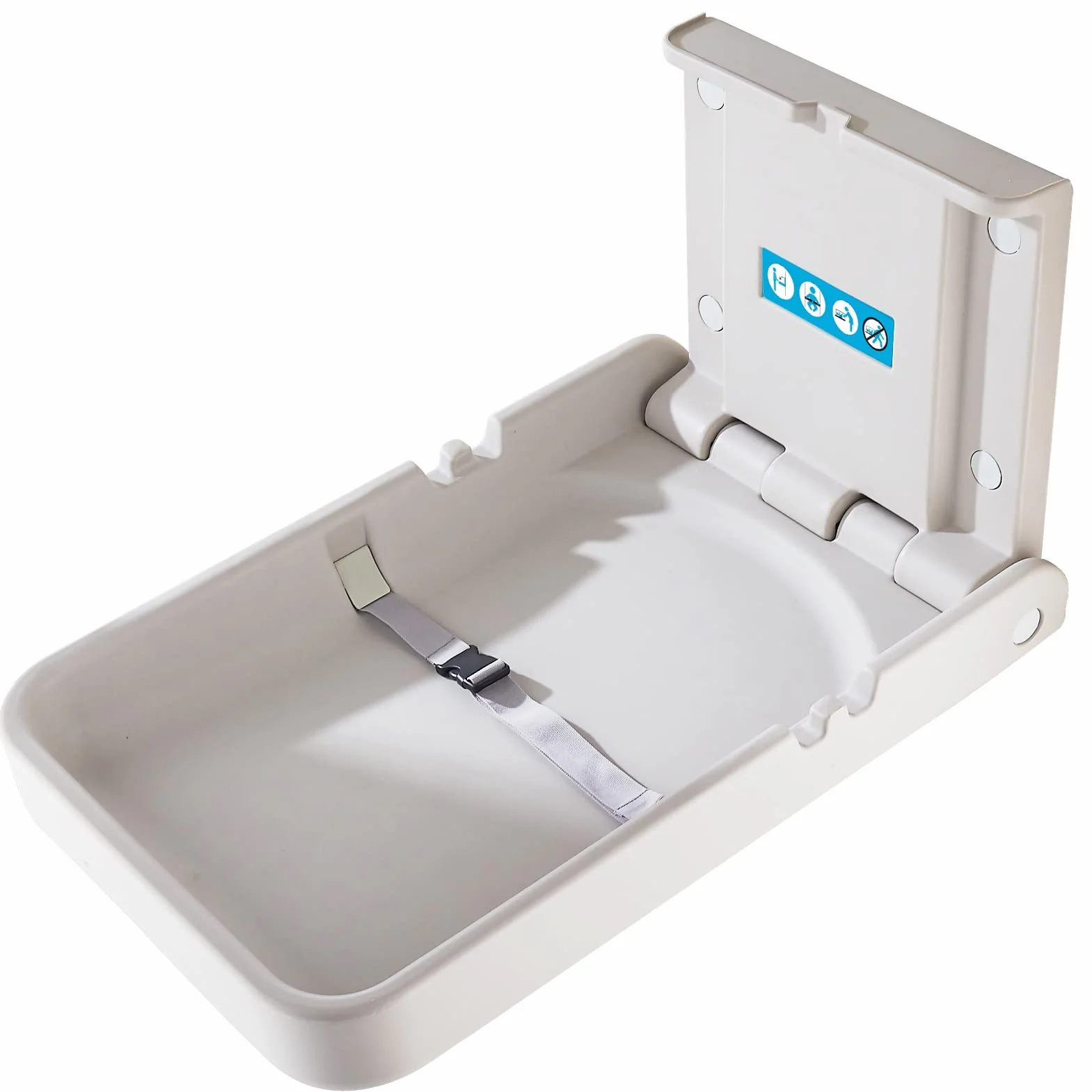 Unité à Langer Verticale Pour Bébé Avec Panneau, Stations à Langer Murales, Table à Langer Pour Toilettes Commerciales, Modèle Gris