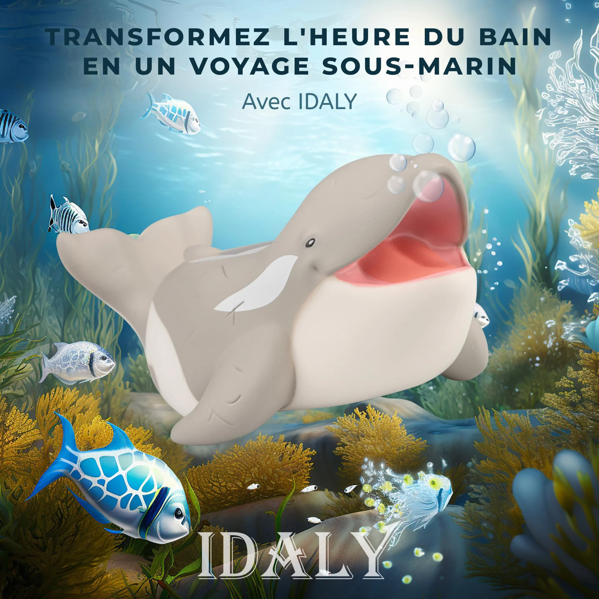 Thermomètre Bain Bébés Numérique Flottant avec Alarme LED, Écran LCD, Lecture Précise, Cadeau Naissance (GRIS)