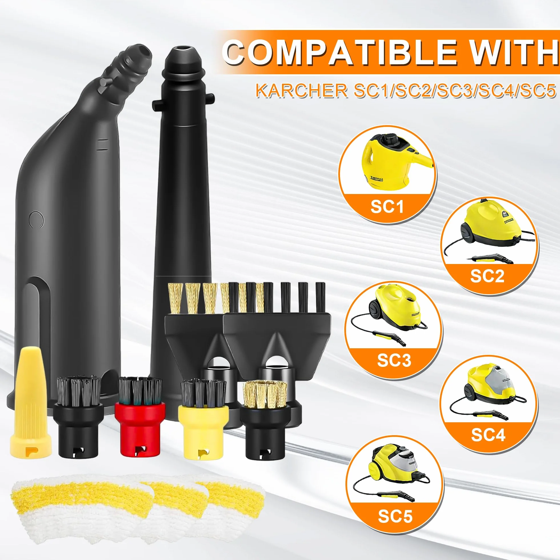 Kärcher Easyfix SC1 SC2 SC3 SC4 12 pièces accessoires nettoyeur vapeur brosse ronde brosse plate buse