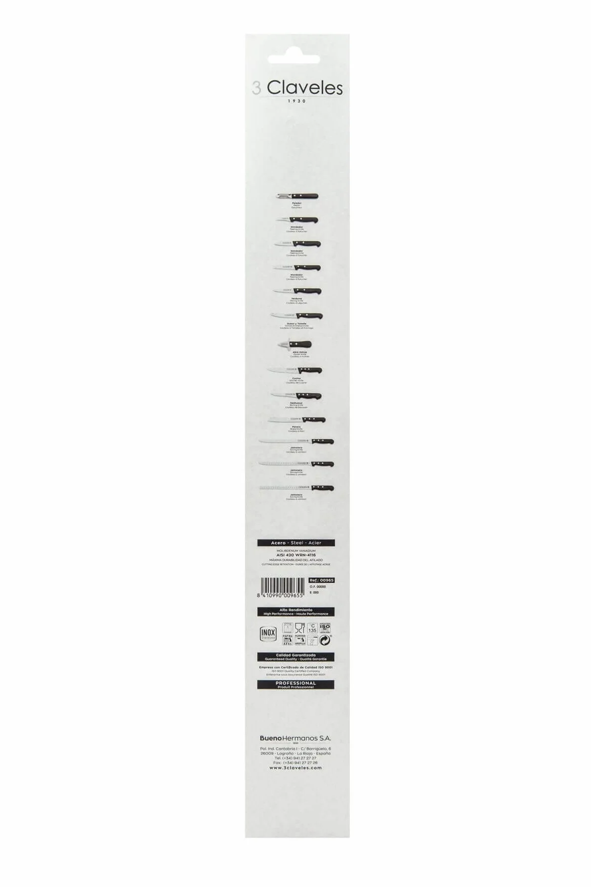 CUCHILLO JAMONERO ALVEOLADO 29 cm - 11,5" D 3C
