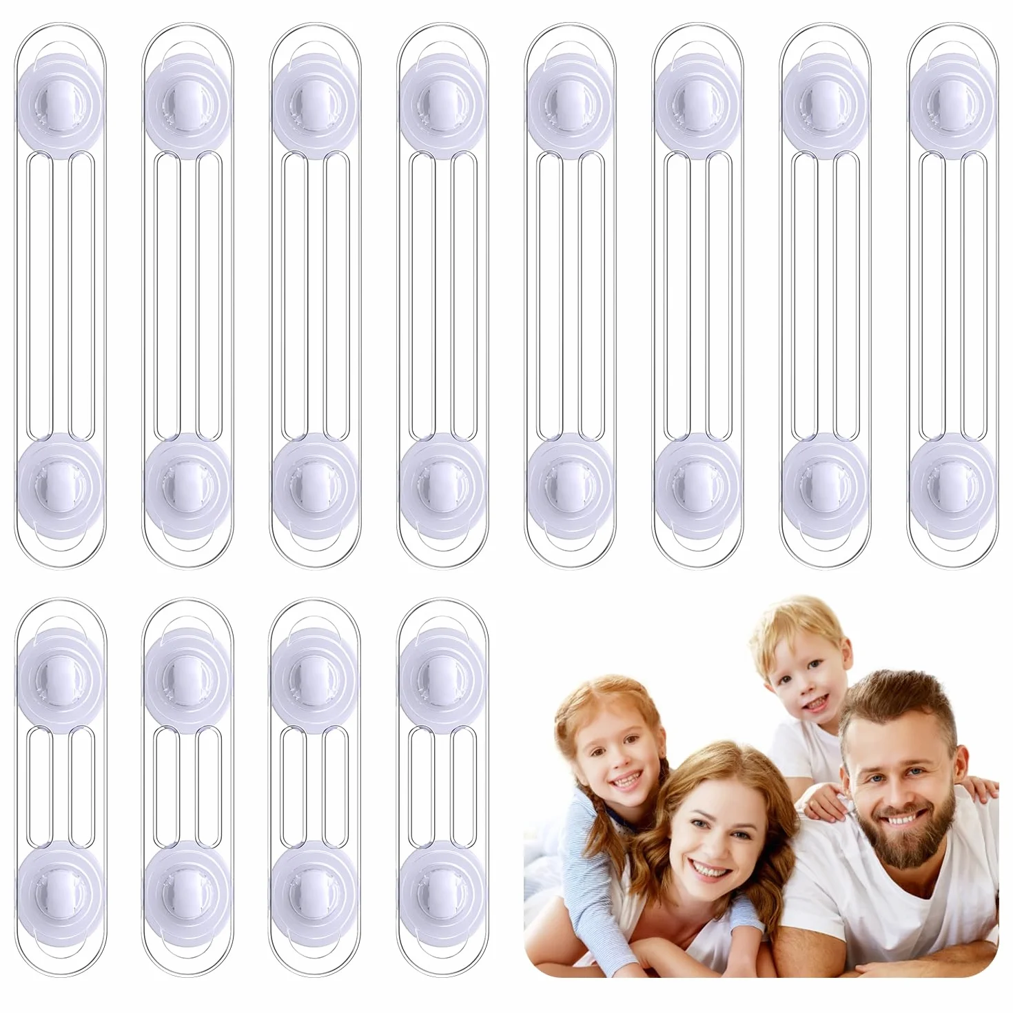 Kimsky Bloque Porte Bébé 12 Pièces Sécurité Enfant Transparent Sans Perçage