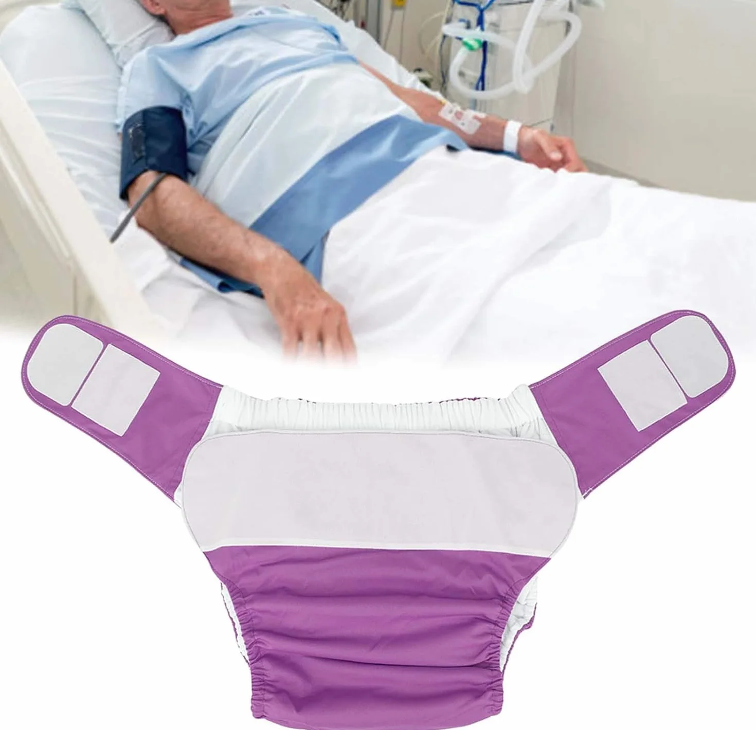 Couches en tissu réutilisables imperméables lavables pour adultes incontinence violet